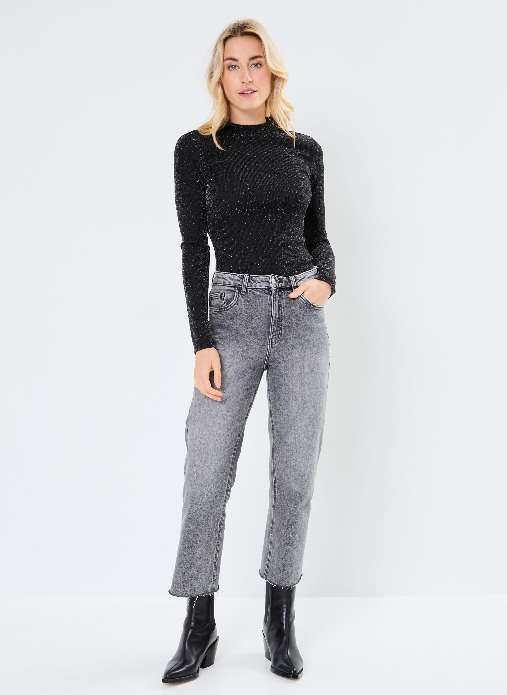 Langarm-T-Shirts Orlando damen schwarz Grace & Mila Langarm-T-Shirts Orlando damen schwarz Argent