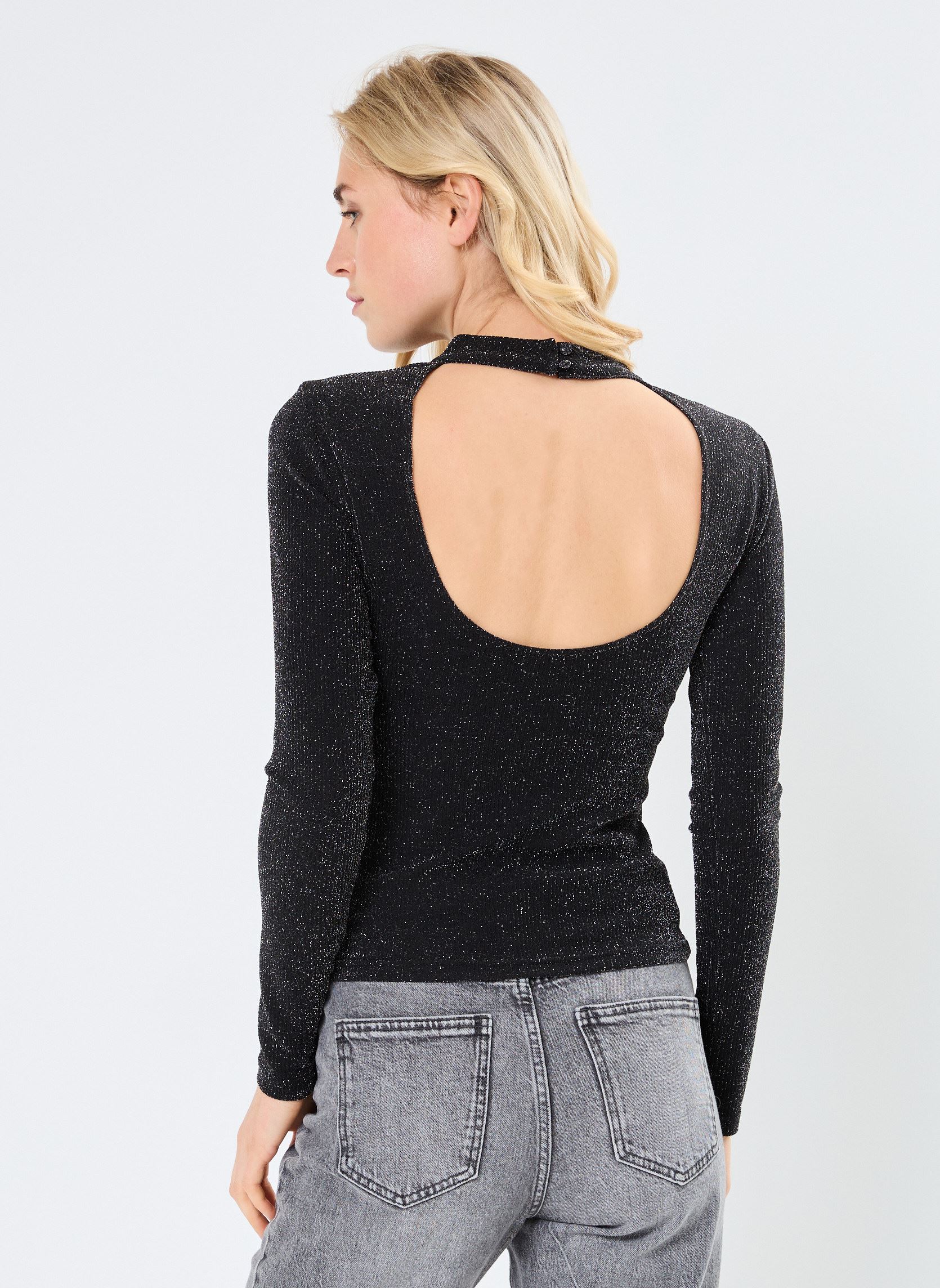Langarm-T-Shirts Orlando damen schwarz Grace & Mila Langarm-T-Shirts Orlando damen schwarz Argent