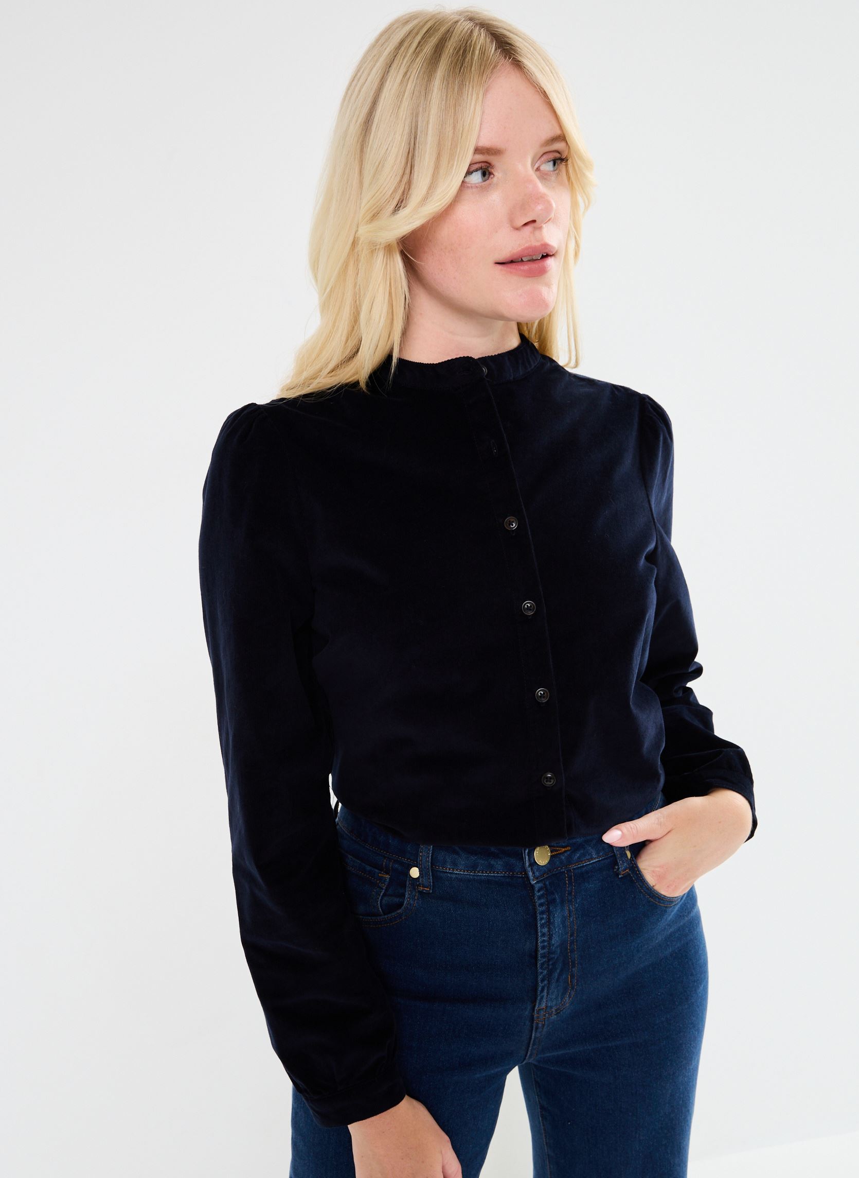 Blouses manches longues Blondie femme bleu La Petite Etoile Blouses manches longues Blondie femme bleu Marine