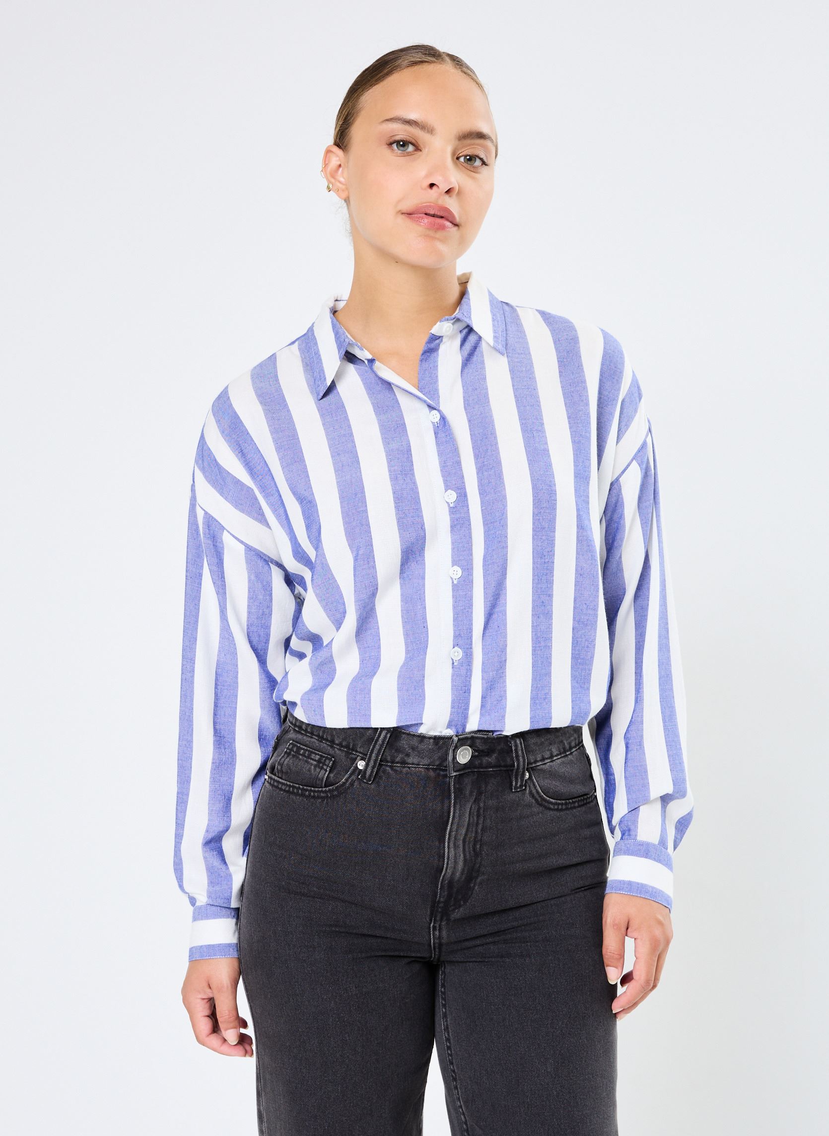 Camisas de manga larga Clara mujer blanco La Petite Etoile Camisas de manga larga Clara mujer blanco Ecru/Bleu