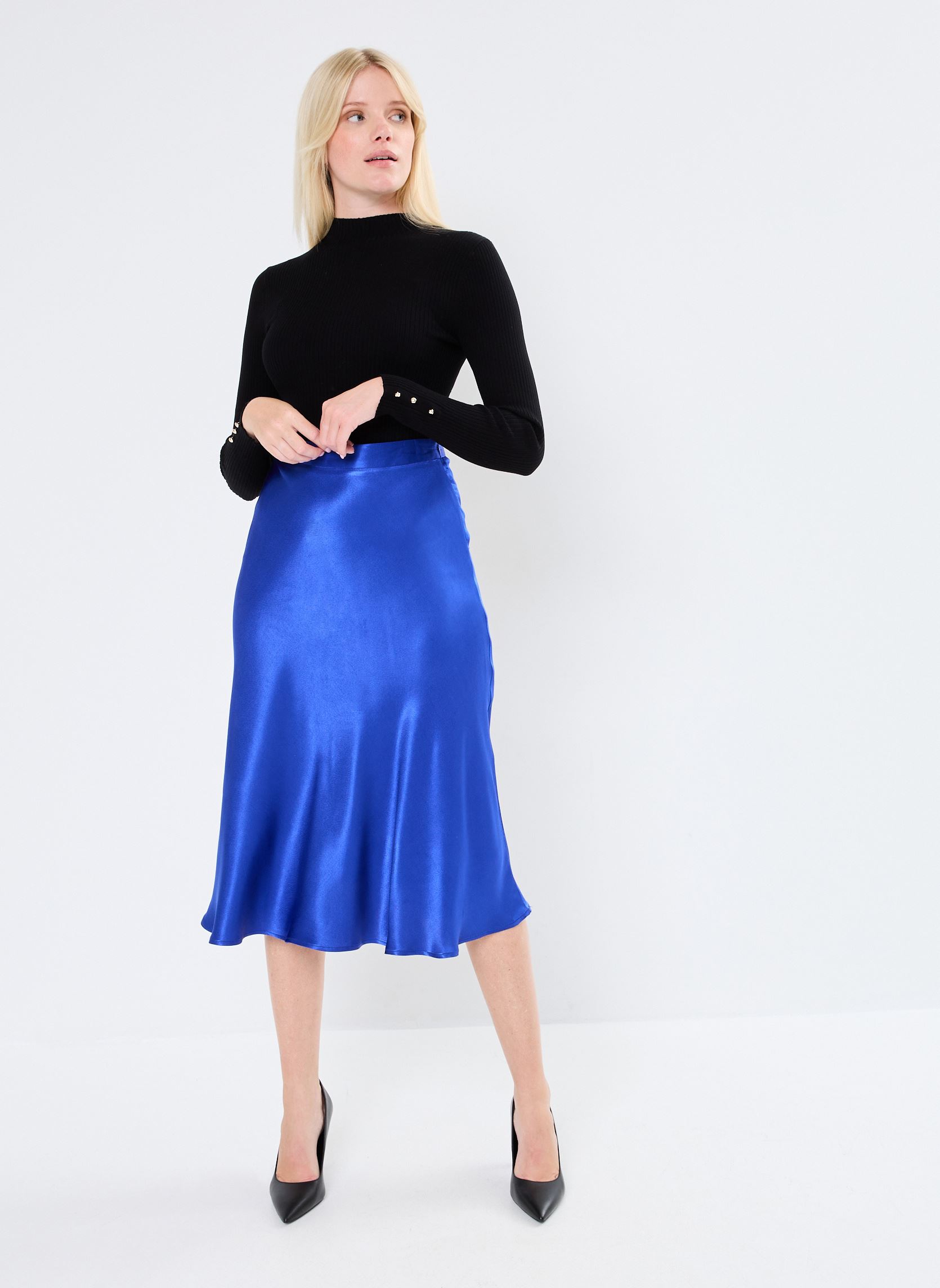 Jupes mi-longues Jill femme bleu La Petite Etoile Jupes mi-longues Jill femme bleu Bleu