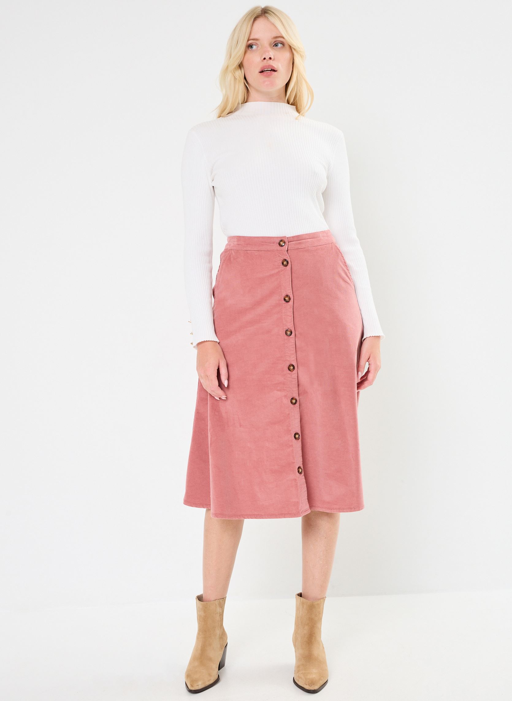 Jupes mi-longues Joanna femme rose La Petite Etoile Jupes mi-longues Joanna femme rose Vieux rose