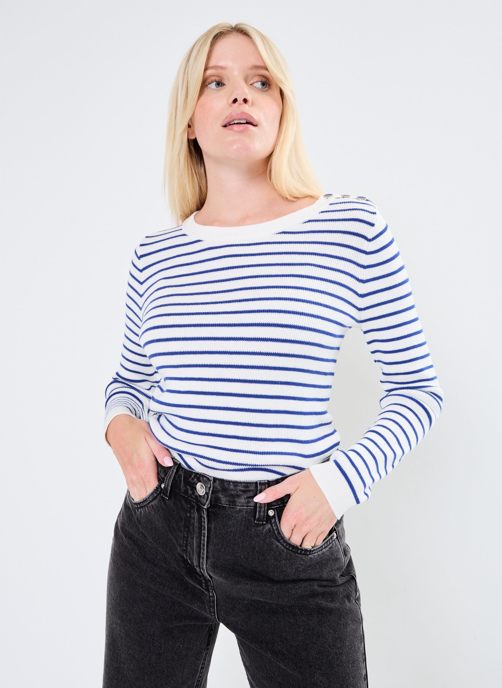 Pullover Molly damen blau La Petite Etoile Pullover Molly damen blau ECRU/BLEU
