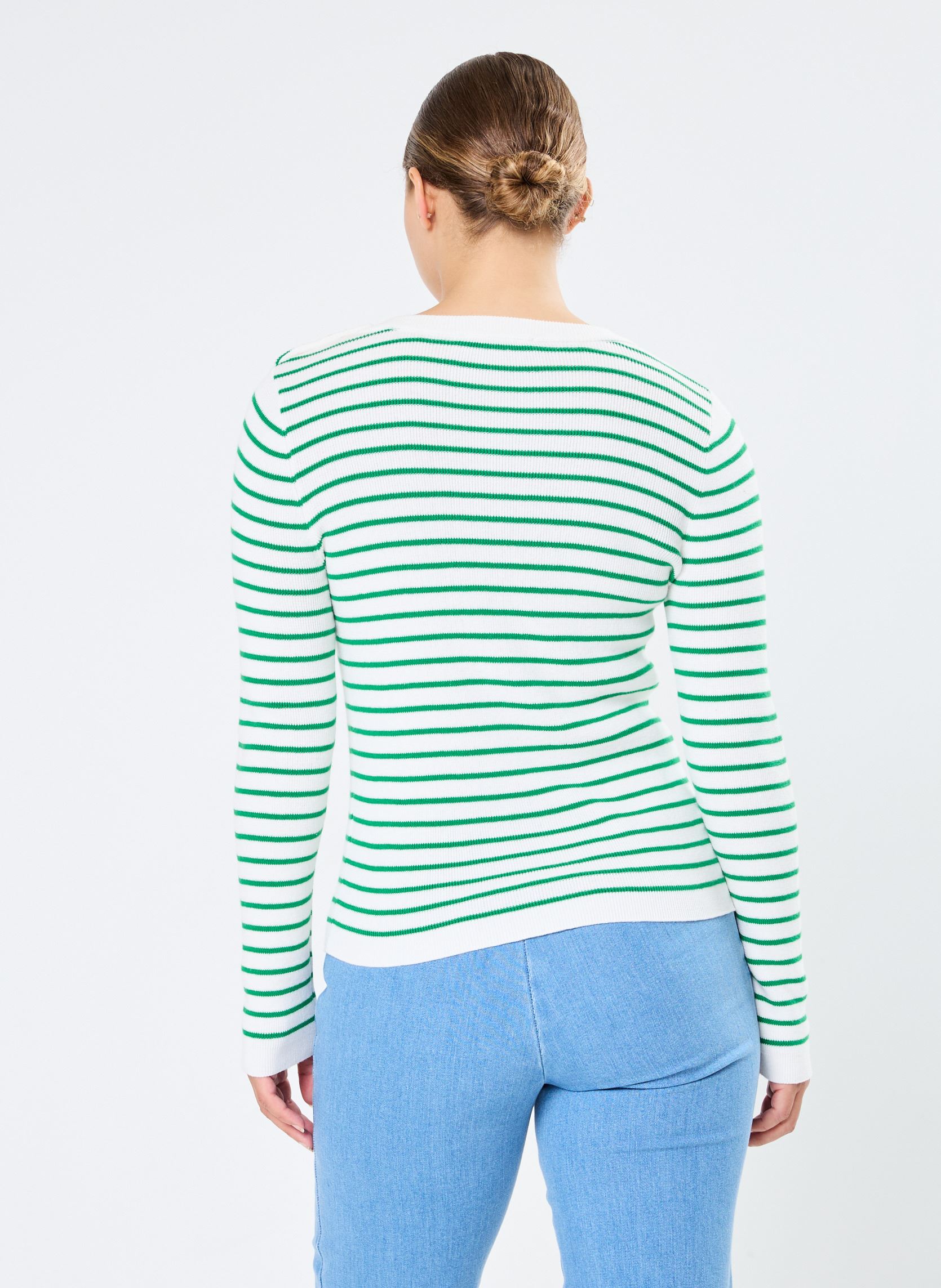 Pulls Molly femme blanc La Petite Etoile Pulls Molly femme blanc ECRU/VERT