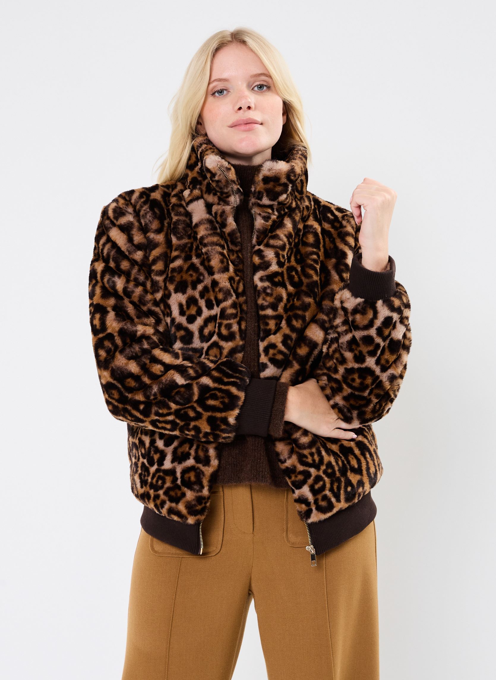 Abrigos Nancy mujer marrón La Petite Etoile Abrigos Nancy mujer marrón Leopard