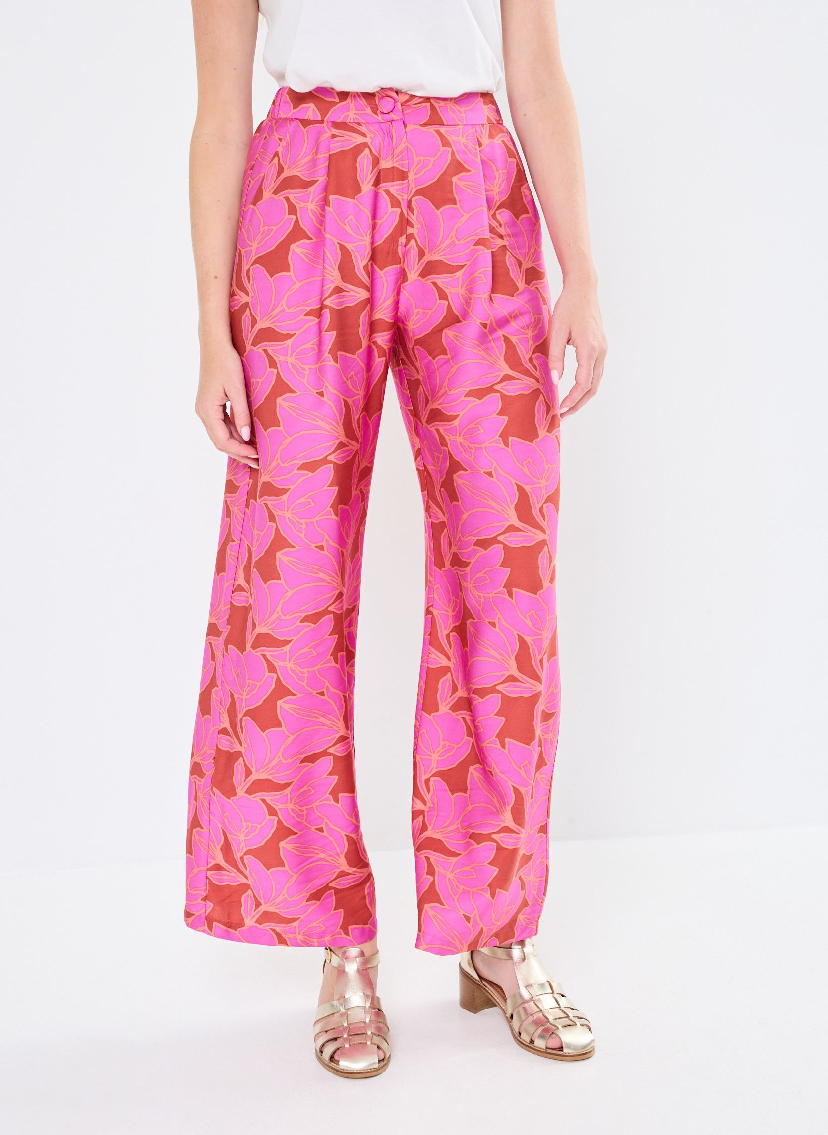 Pantalons larges Perla femme blanc La Petite Etoile Pantalons larges Perla femme blanc Bicolore