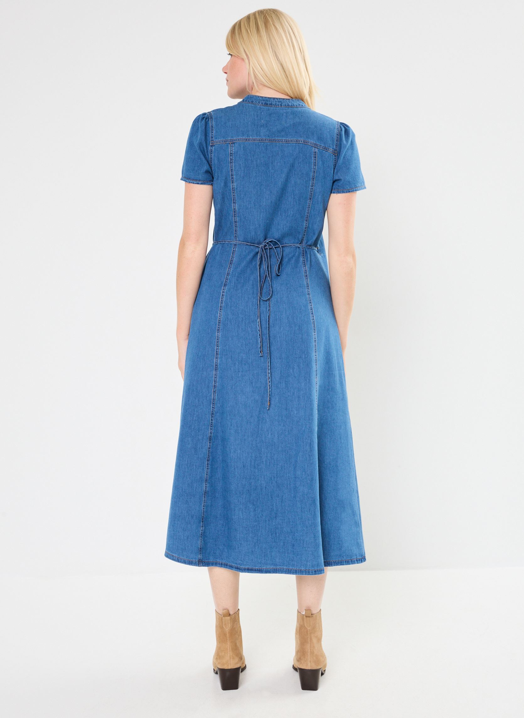 Robes longues Riley femme bleu La Petite Etoile Robes longues Riley femme bleu Wash