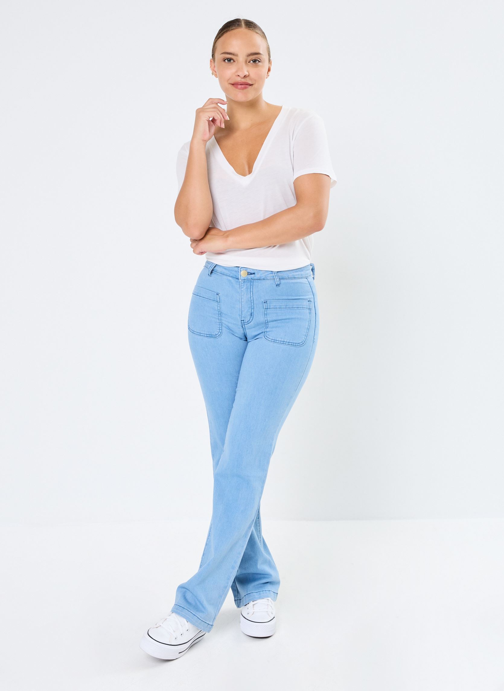 Flared jeans Sonny dames grijs La Petite Etoile Flared jeans Sonny dames grijs Stone Clair