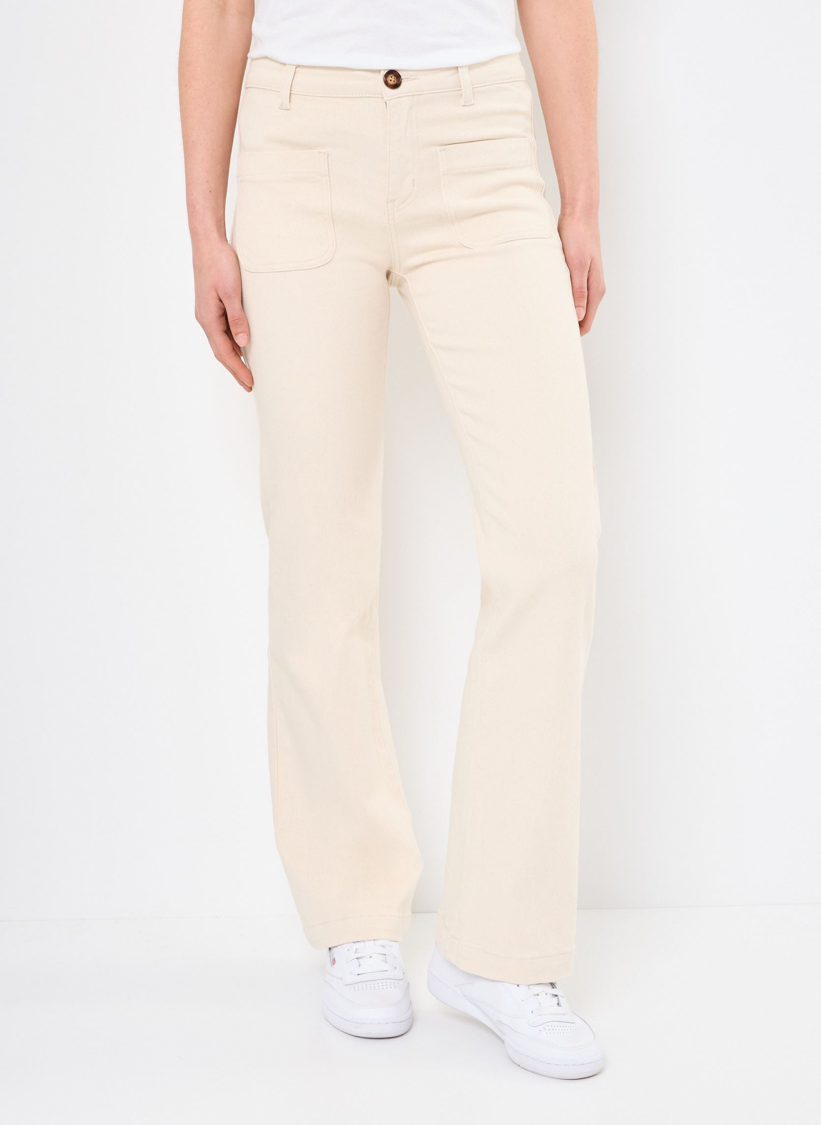 Flared jeans Sonny dames wit La Petite Etoile Flared jeans Sonny dames wit 05-NATUREL