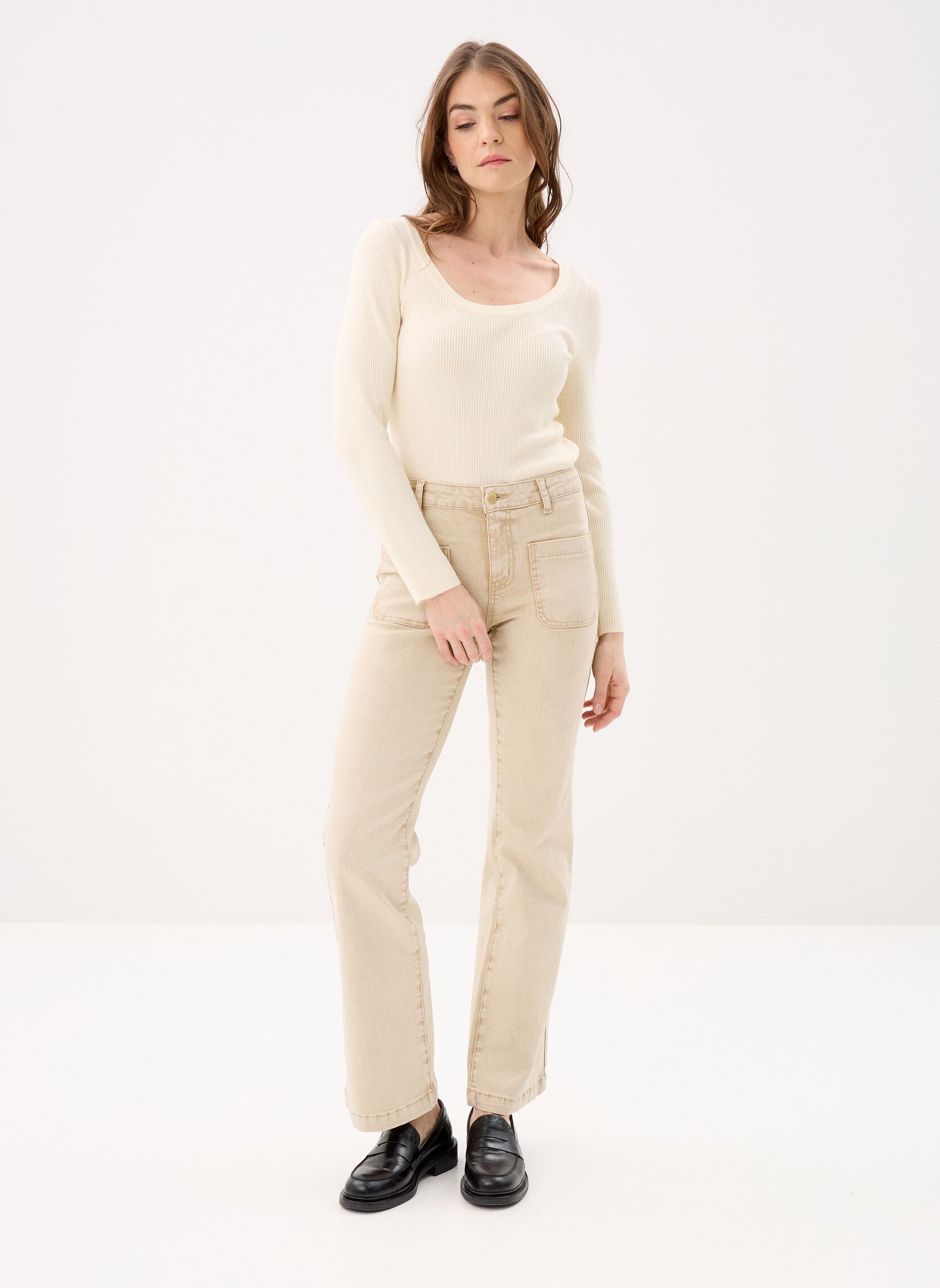 Flared Jeans Sonny damen beige La Petite Etoile Flared Jeans Sonny damen beige BEIGE