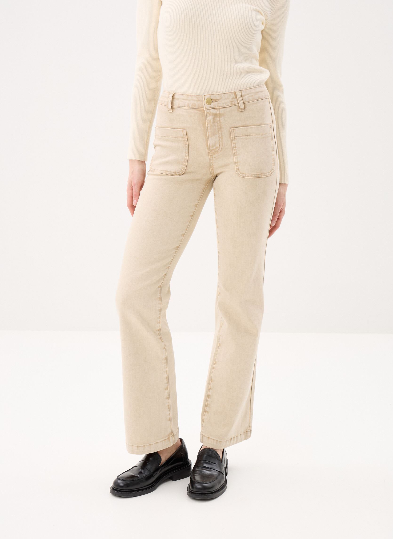 Flared Jeans Sonny damen beige La Petite Etoile Flared Jeans Sonny damen beige BEIGE