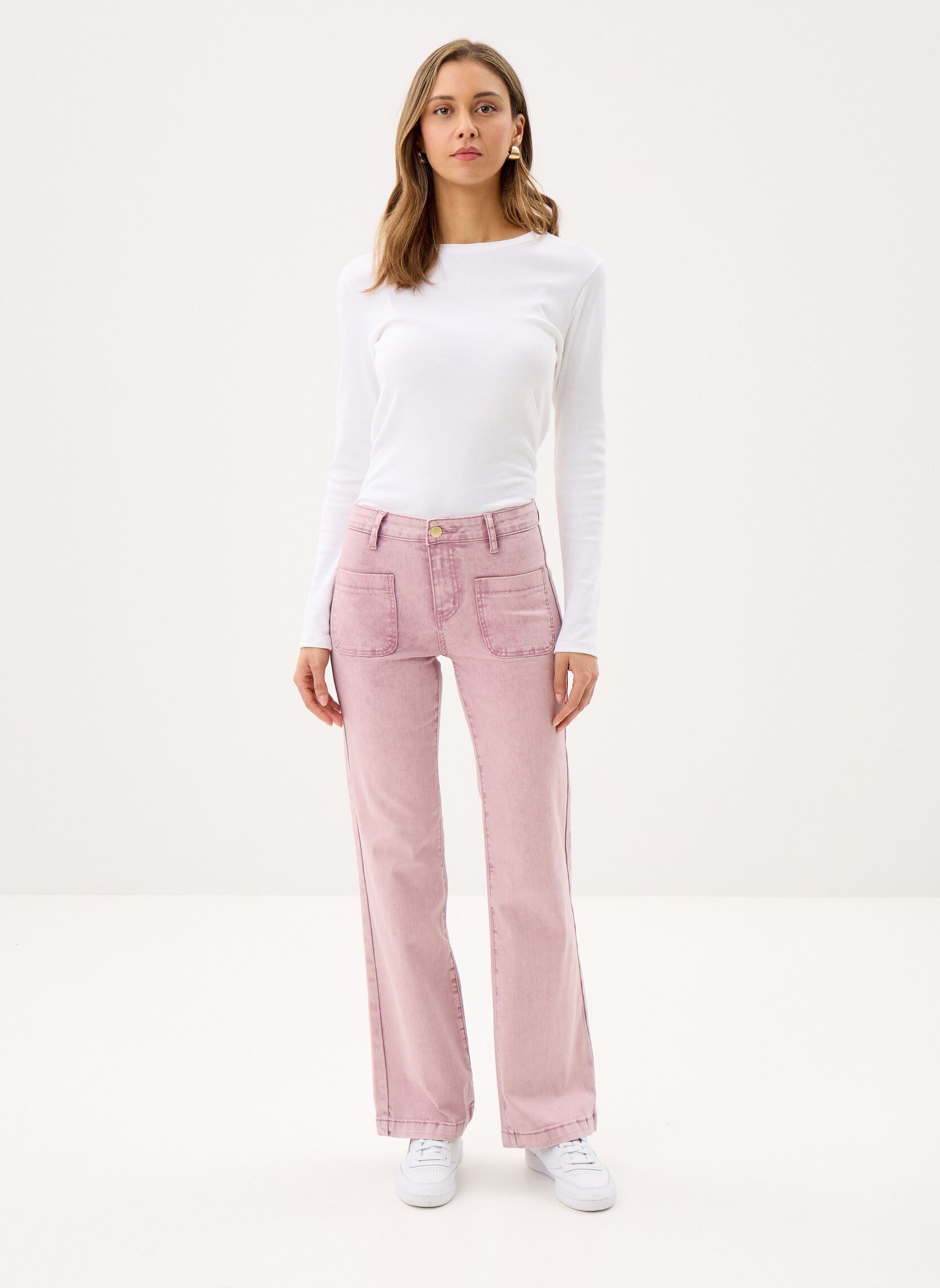Jeans flare Sonny femme rose La Petite Etoile Jeans flare Sonny femme rose ROSE