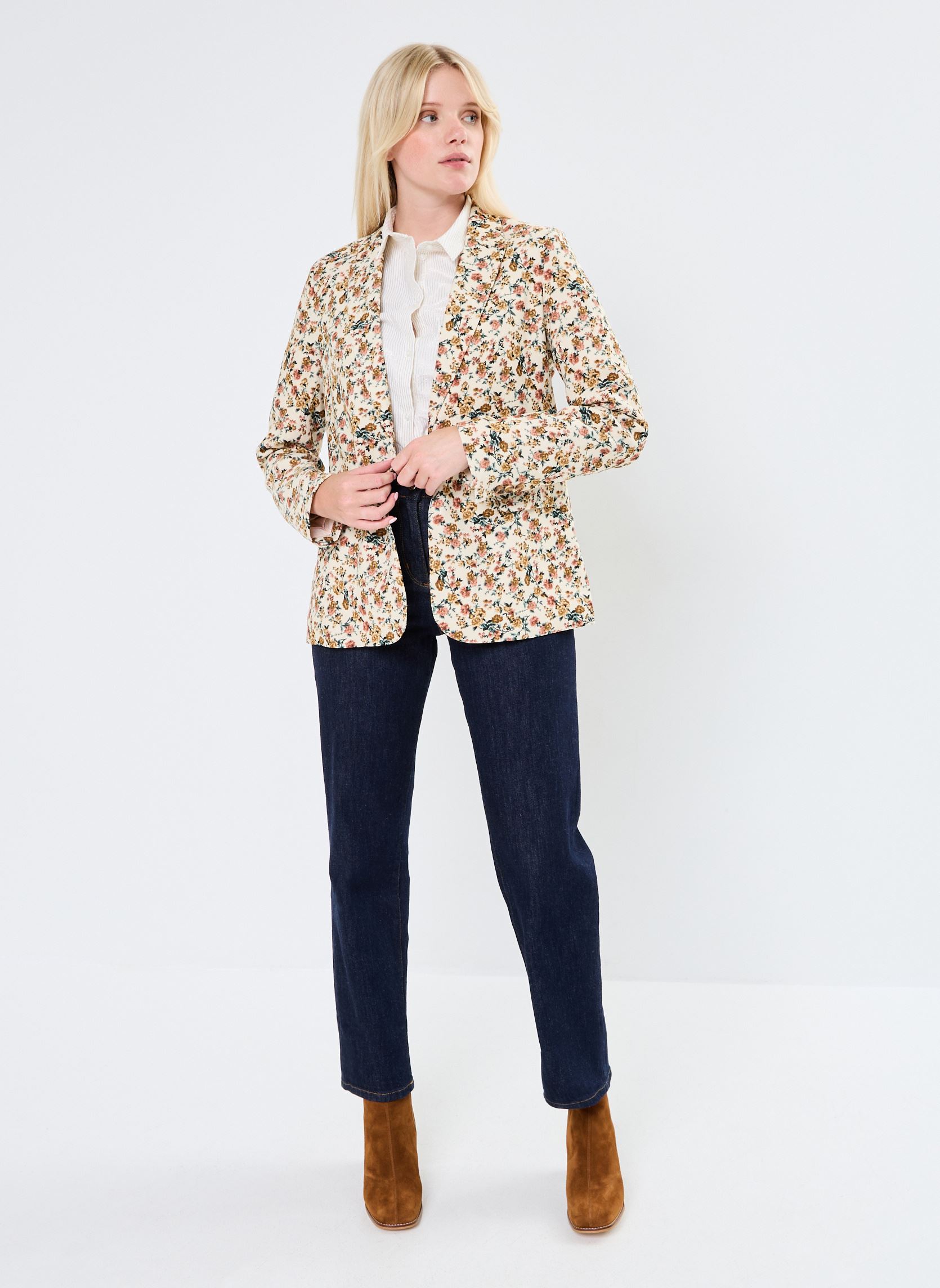 Vestes de blazer Vanessa femme beige La Petite Etoile Vestes de blazer Vanessa femme beige FLORAL