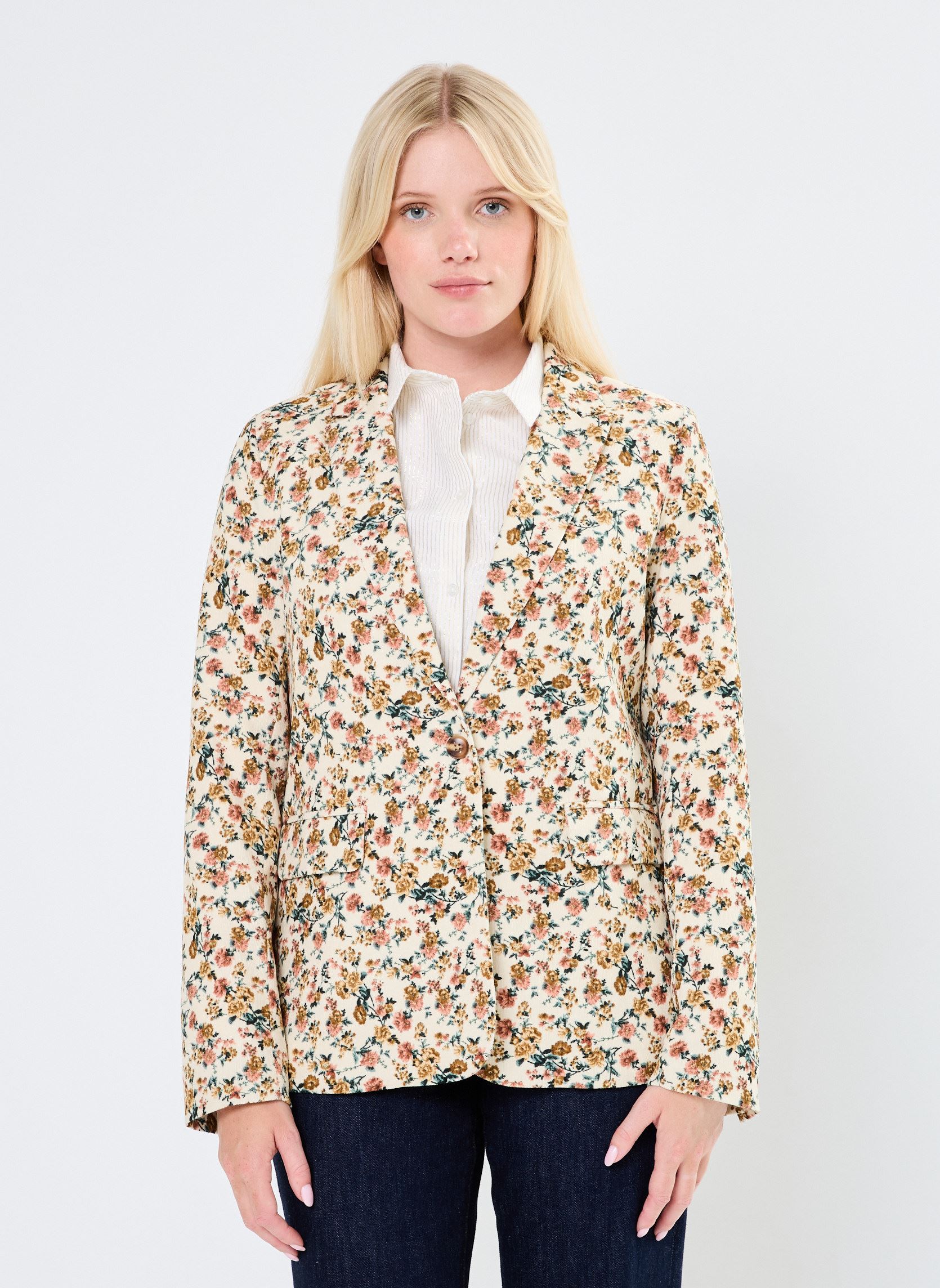 Vestes de blazer Vanessa femme beige La Petite Etoile Vestes de blazer Vanessa femme beige FLORAL