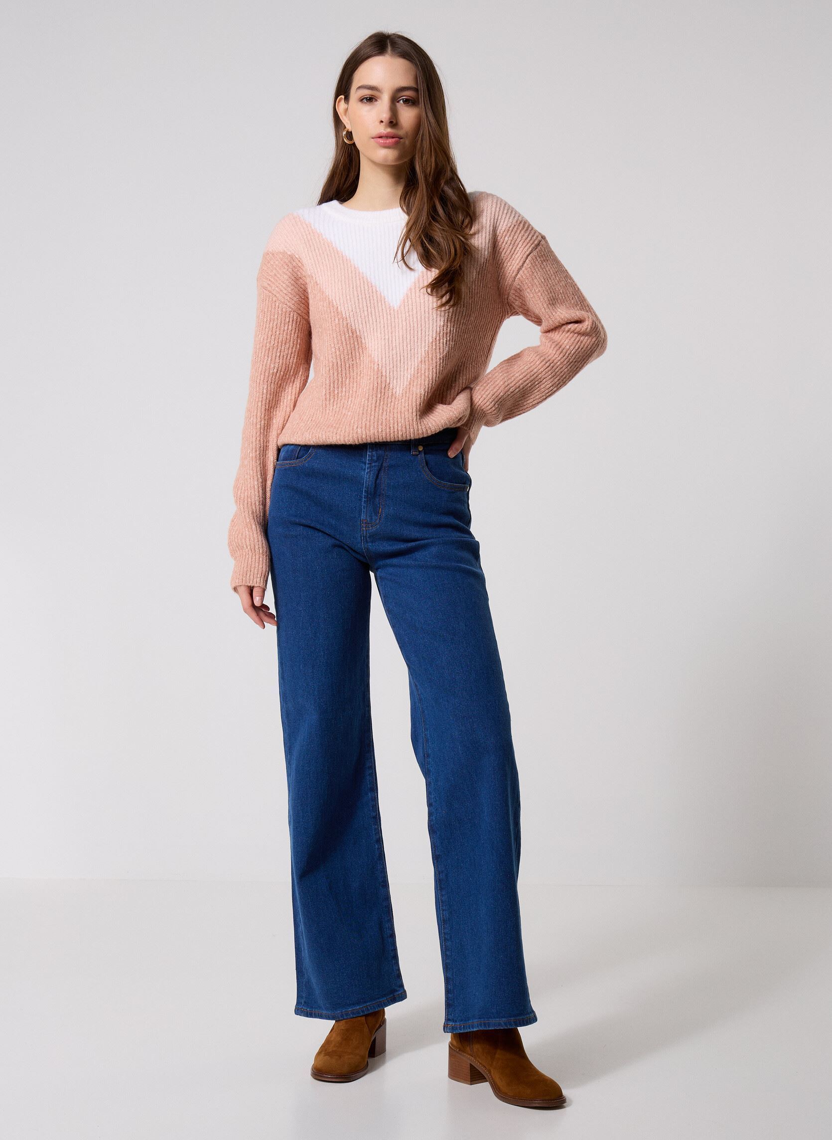 Wijde jeans / Flared Jeans Zephyr dames blauw La Petite Etoile Wijde jeans / Flared Jeans Zephyr dames blauw Wash