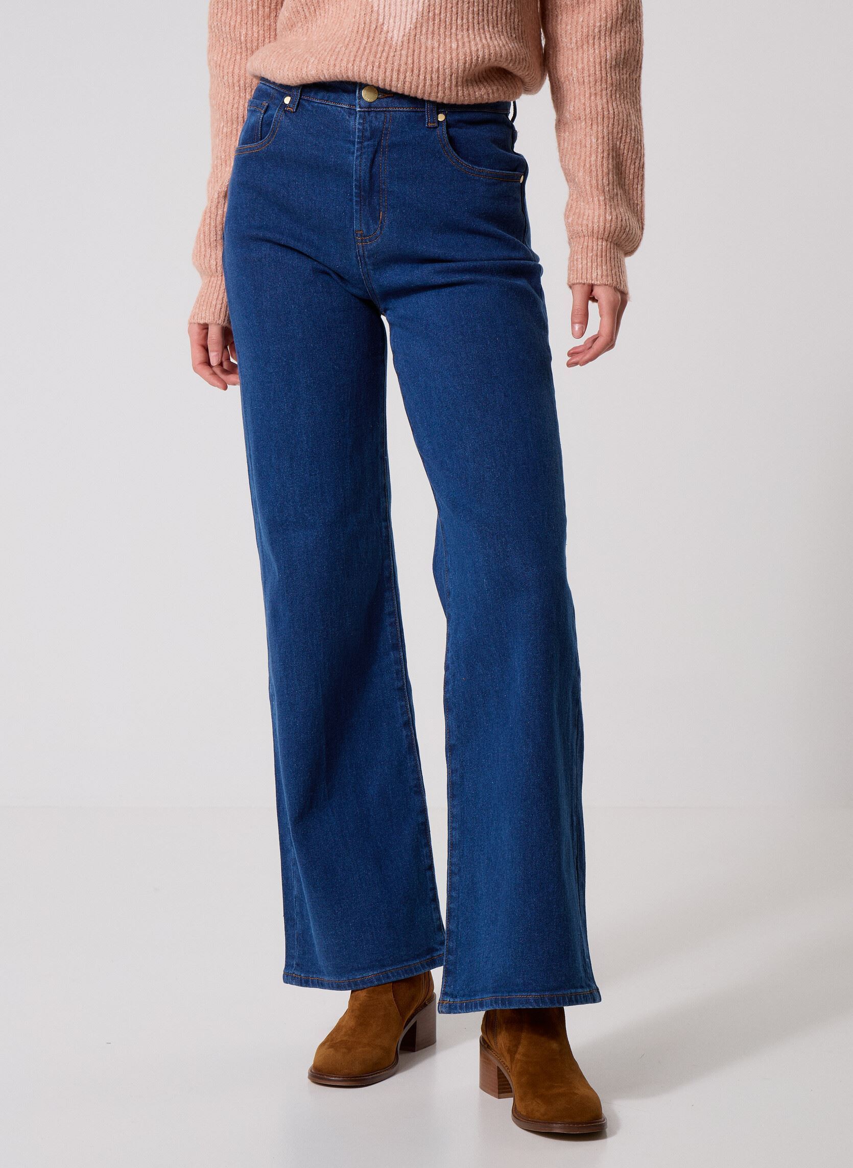 Wijde jeans / Flared Jeans Zephyr dames blauw La Petite Etoile Wijde jeans / Flared Jeans Zephyr dames blauw Wash