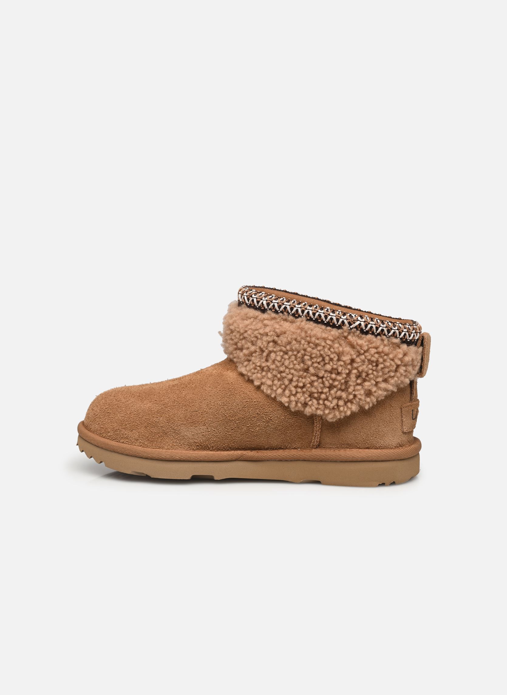 Bottes KIDS' CLASSIC ULTRA MINI MAXI CURLY fille marron UGG Bottes KIDS' CLASSIC ULTRA MINI MAXI CURLY fille marron CHESTNUT