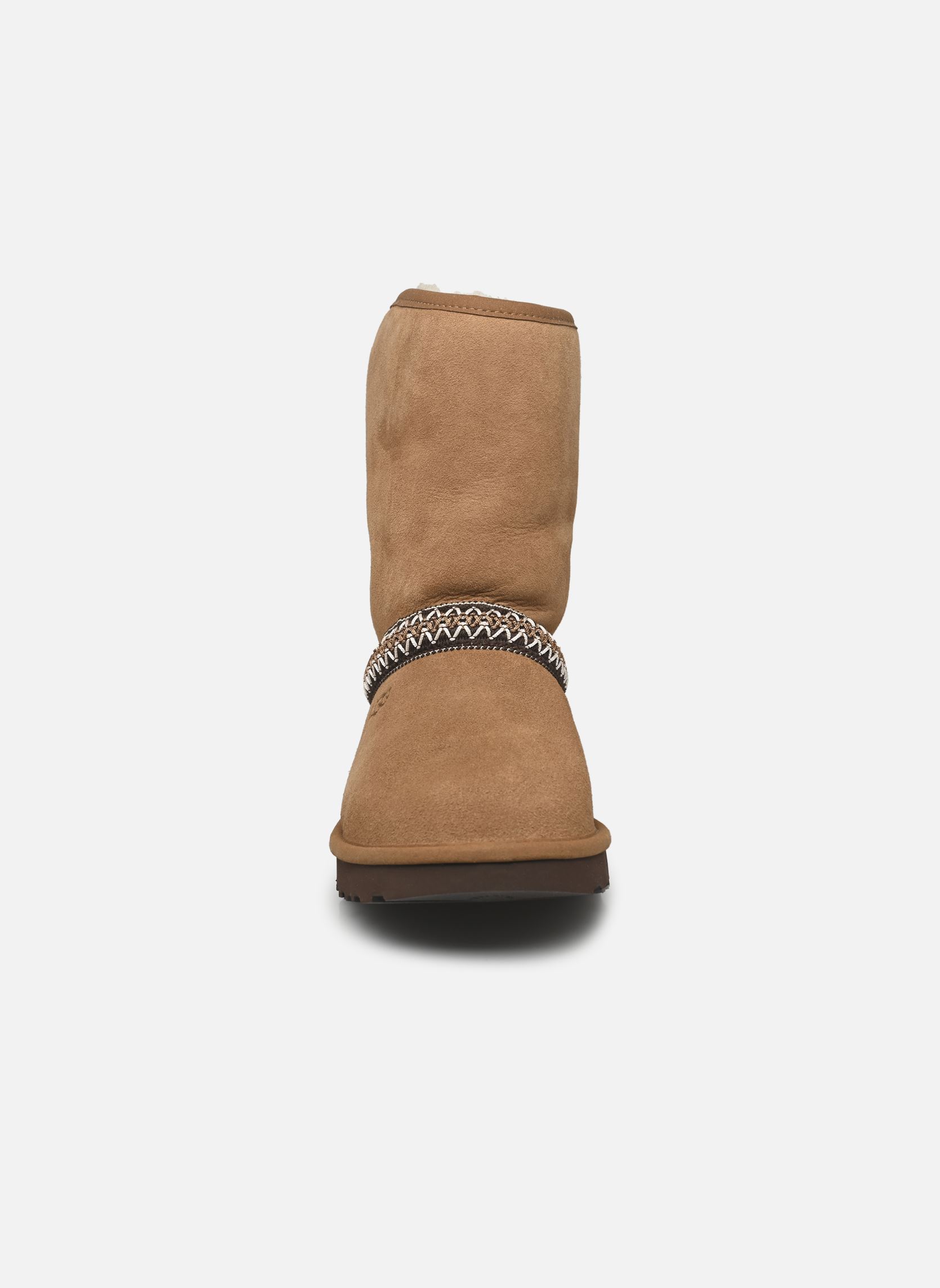 Gefütterte Stiefeletten W CLASSIC SHORT CRESCENT damen braun UGG Gefütterte Stiefeletten W CLASSIC SHORT CRESCENT damen braun CHESTNUT