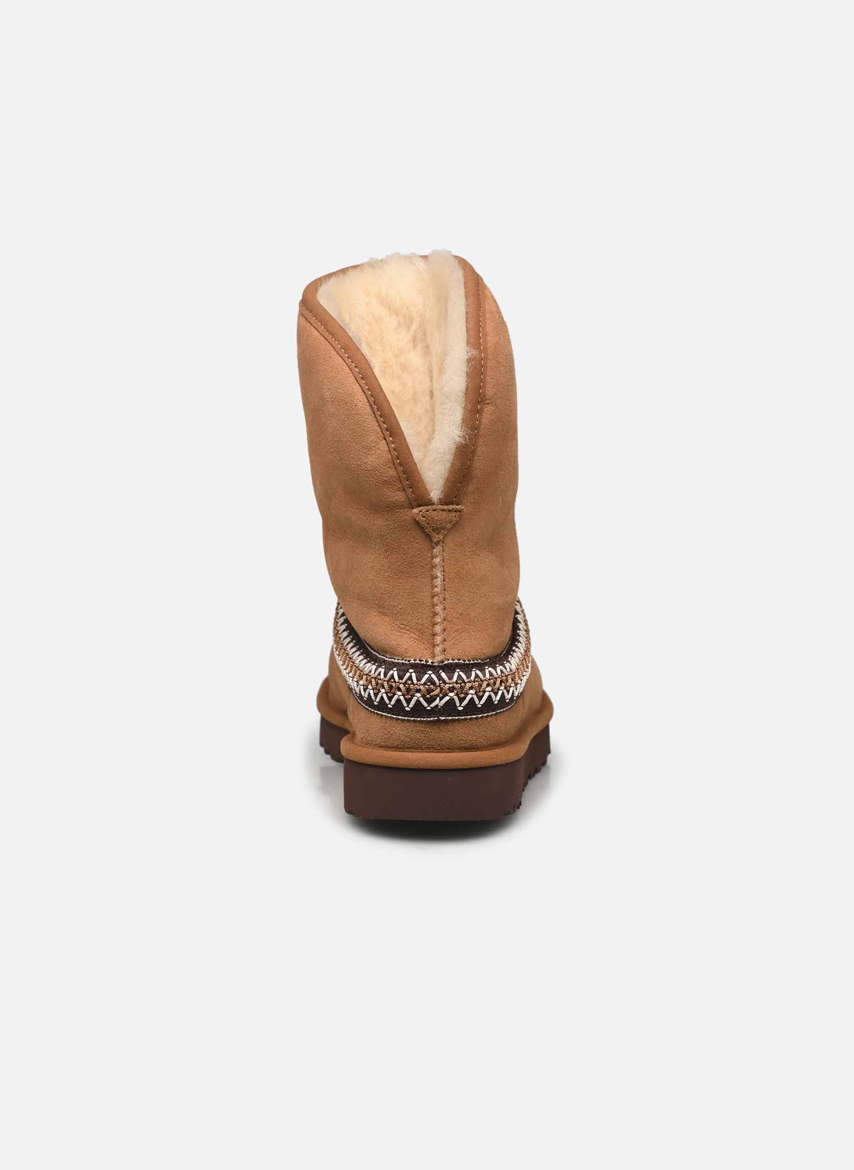 Gefütterte Stiefeletten W CLASSIC SHORT CRESCENT damen braun UGG Gefütterte Stiefeletten W CLASSIC SHORT CRESCENT damen braun CHESTNUT