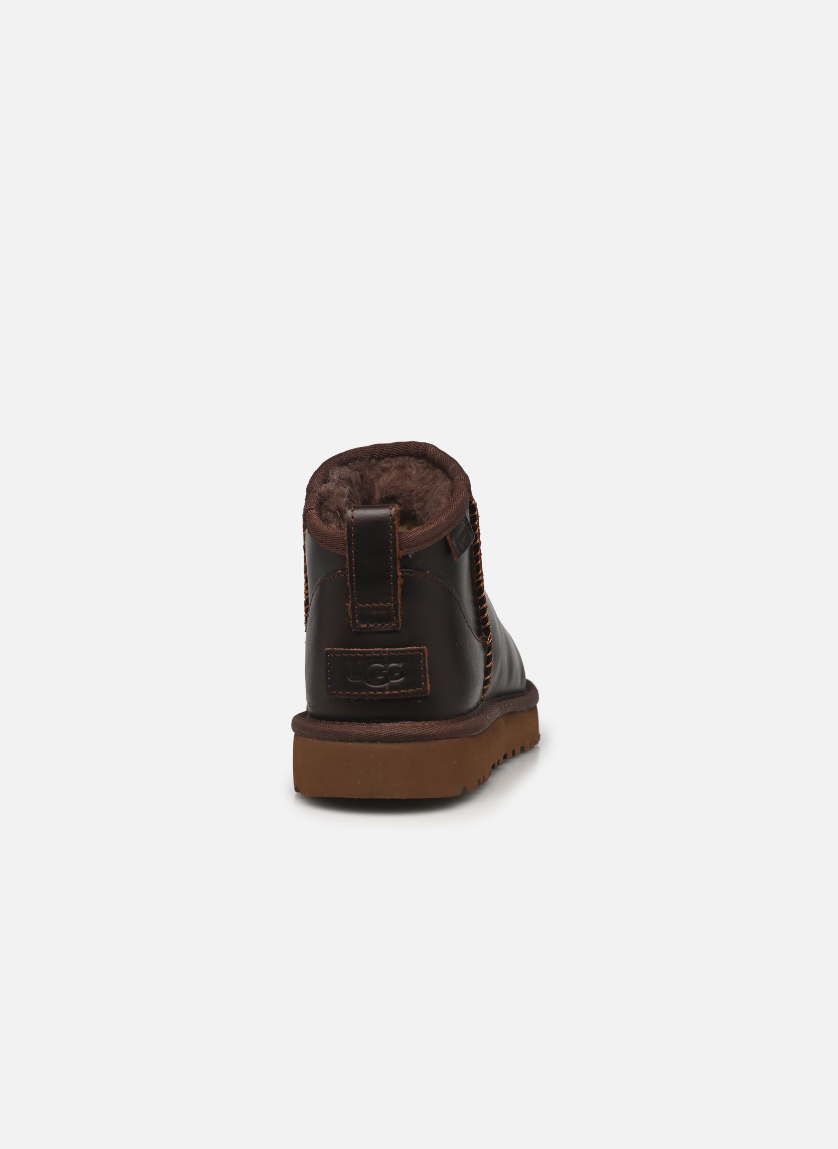 Gefütterte Stiefeletten W CLASSIC ULTRA MINI LTHR REGEN damen braun UGG Gefütterte Stiefeletten W CLASSIC ULTRA MINI LTHR REGEN damen braun IRONWOOD