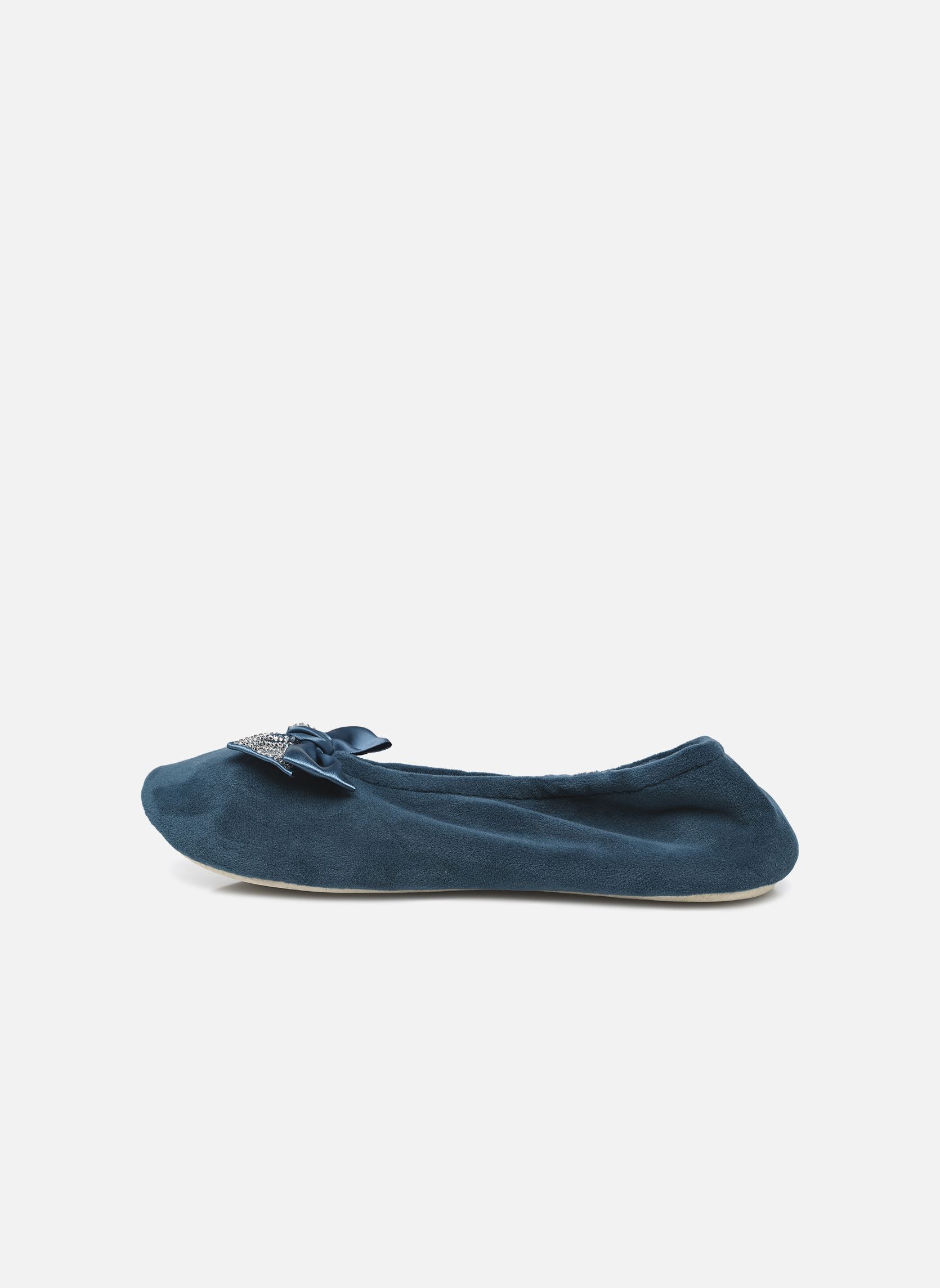 Pantoffels Ballerine - Microvelours - Noeud Précieu dames blauw Isotoner Pantoffels Ballerine - Microvelours - Noeud Précieu dames blauw BLEU CANARD