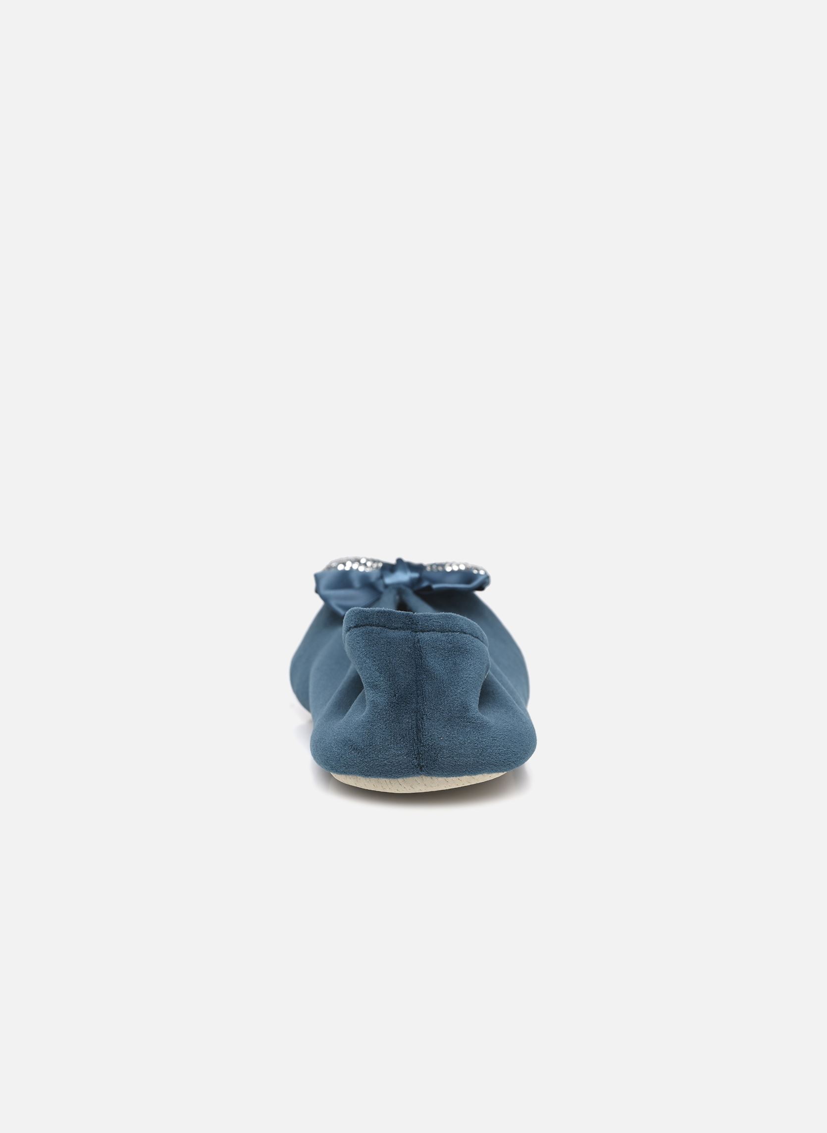 Pantoffels Ballerine - Microvelours - Noeud Précieu dames blauw Isotoner Pantoffels Ballerine - Microvelours - Noeud Précieu dames blauw BLEU CANARD
