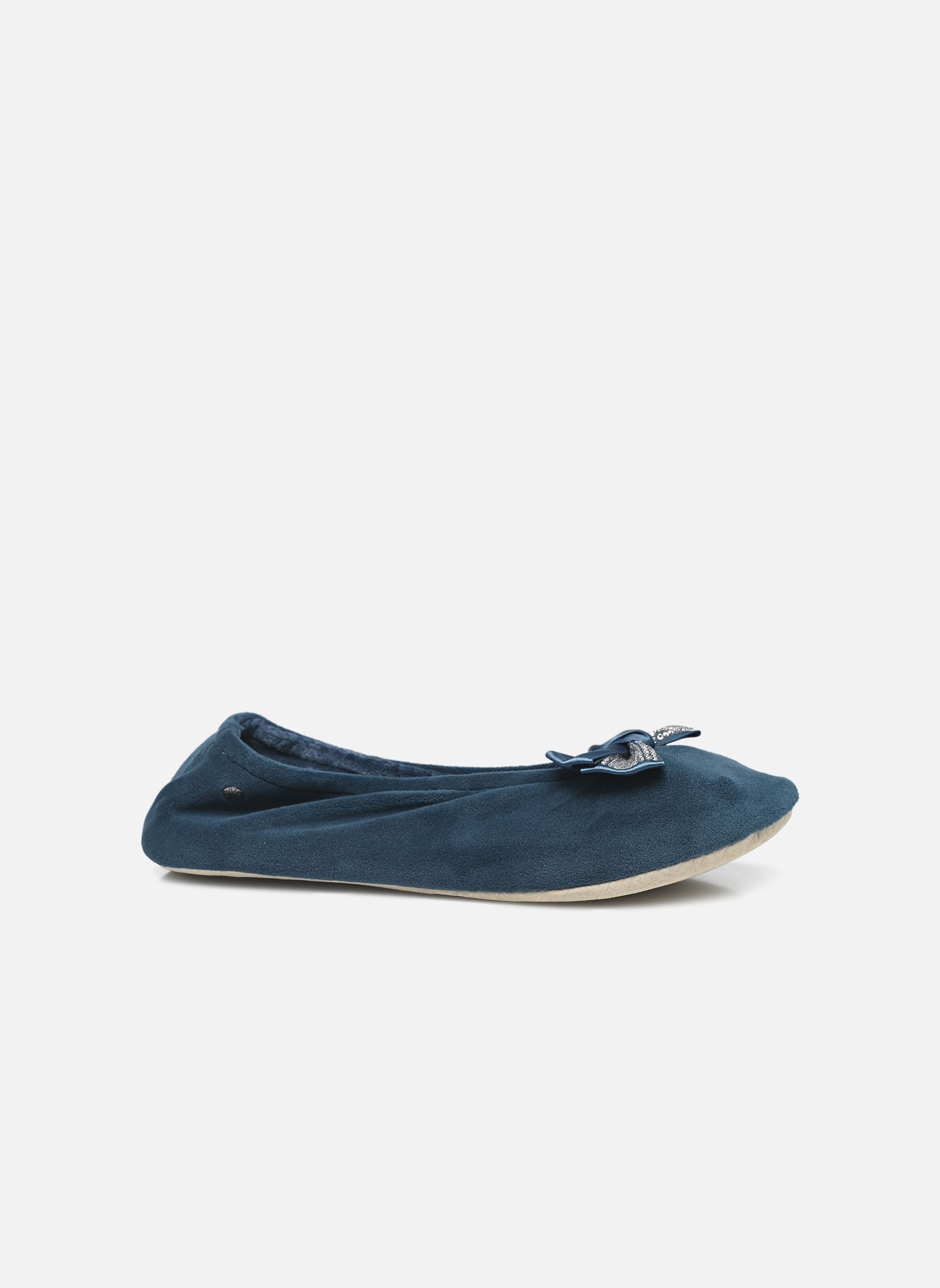 Pantoffels Ballerine - Microvelours - Noeud Précieu dames blauw Isotoner Pantoffels Ballerine - Microvelours - Noeud Précieu dames blauw BLEU CANARD