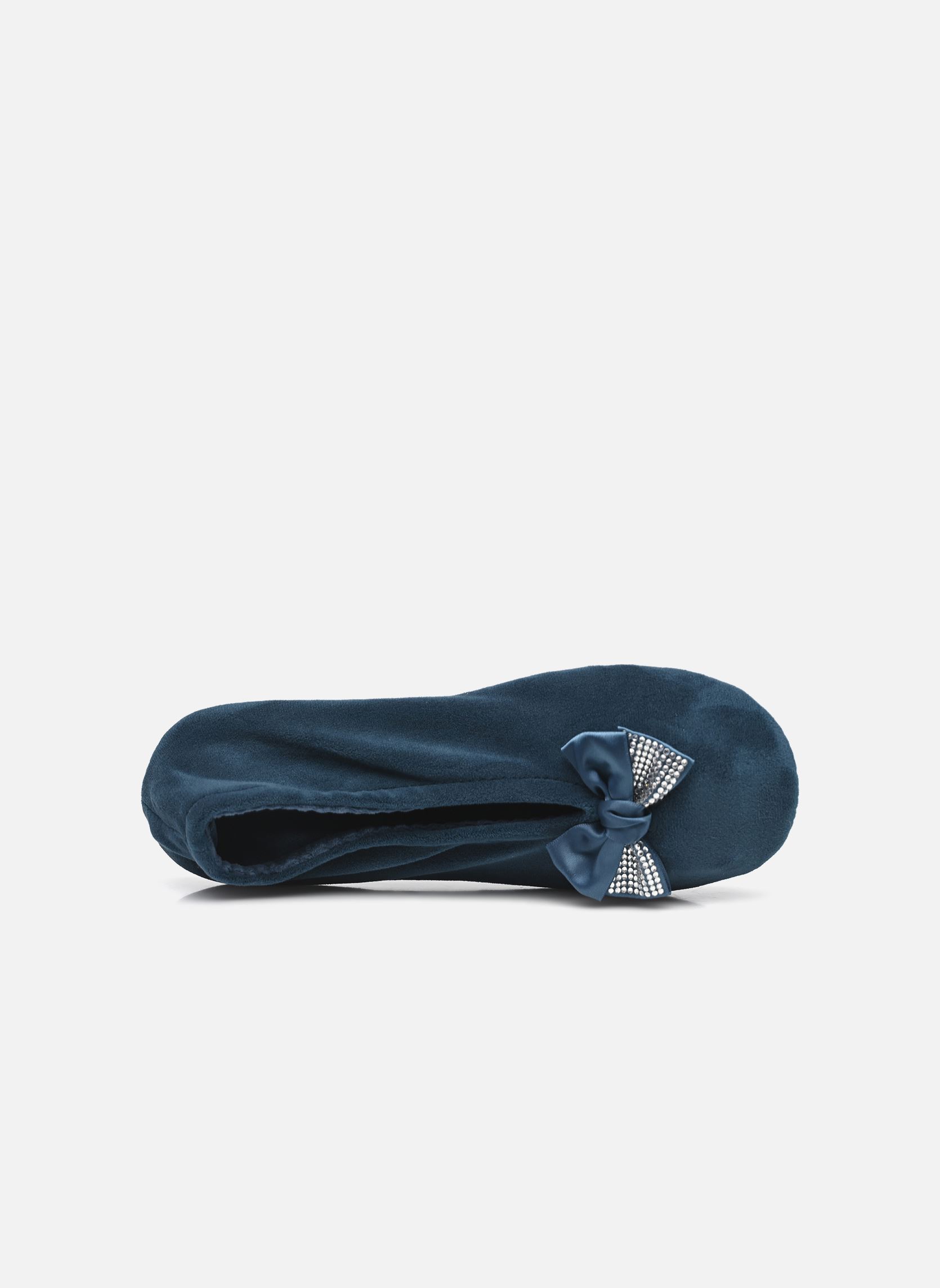 Pantoffels Ballerine - Microvelours - Noeud Précieu dames blauw Isotoner Pantoffels Ballerine - Microvelours - Noeud Précieu dames blauw BLEU CANARD