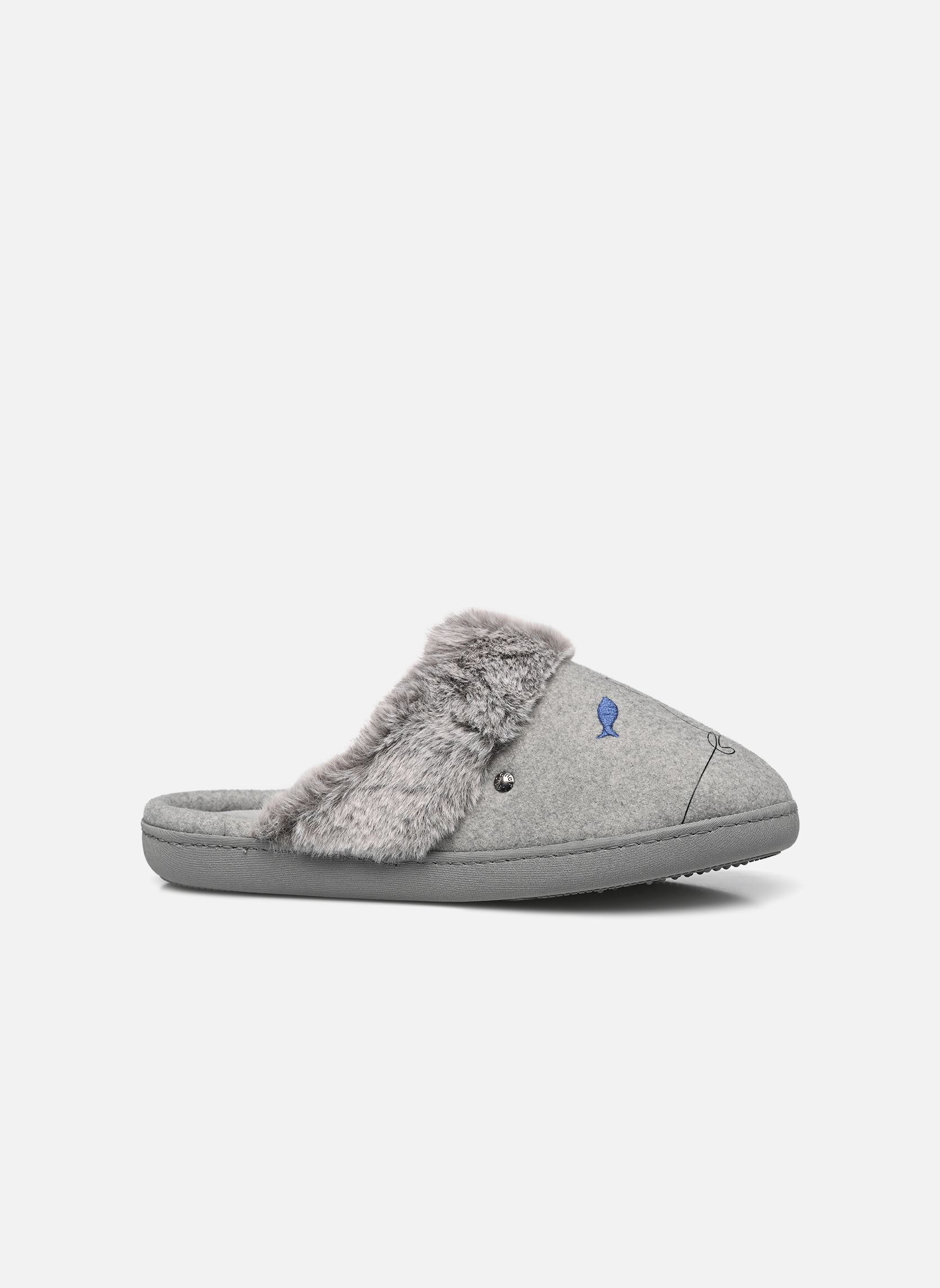 Isotoner Chaussons - Mules En Velours Semelle (Bleu) - Chaussons Chez Sarenza (708386