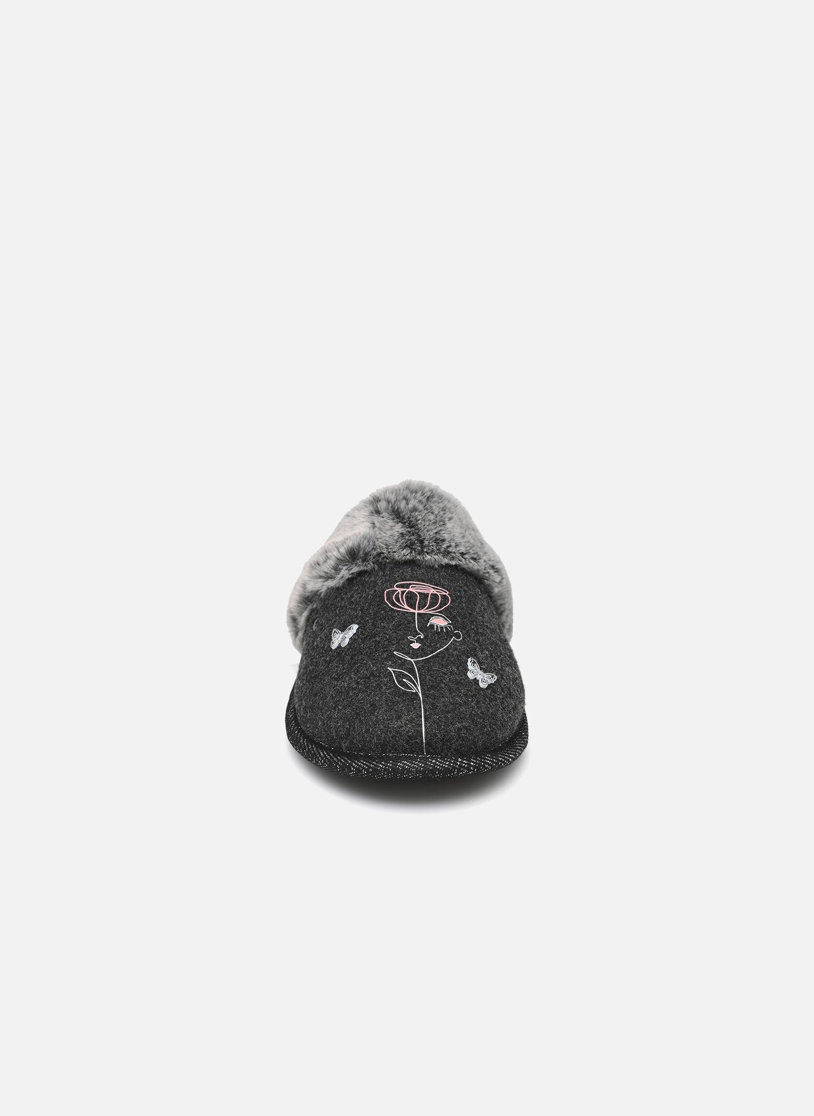 Hausschuhe Mule Plate - Feutrine - Dessin Femme damen grau Isotoner Hausschuhe Mule Plate - Feutrine - Dessin Femme damen grau Gris Chine