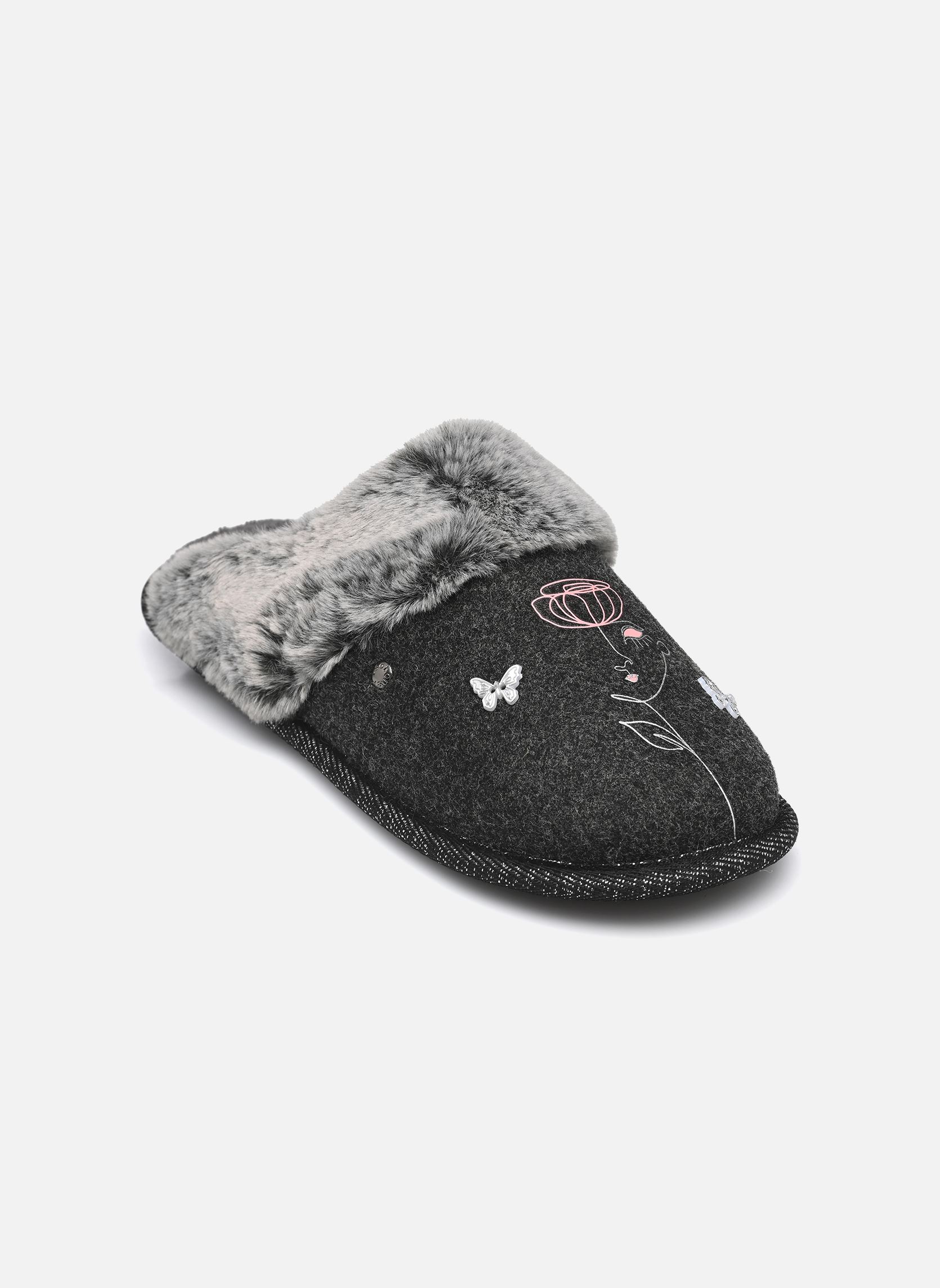 Hausschuhe Mule Plate - Feutrine - Dessin Femme damen grau Isotoner Hausschuhe Mule Plate - Feutrine - Dessin Femme damen grau Gris Chine