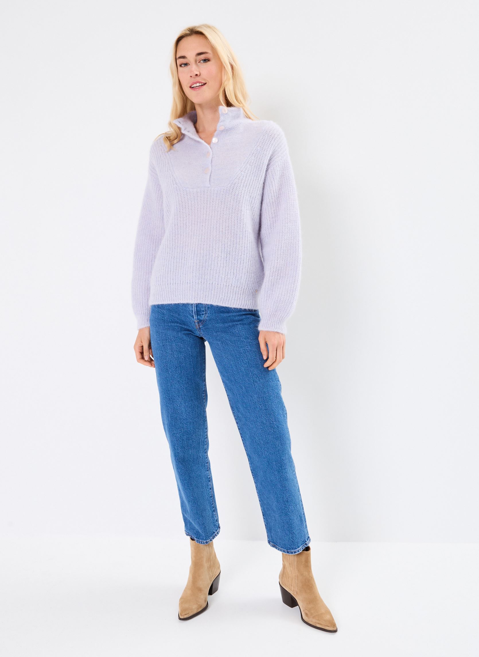 Pulls Anna femme violet Des Petits Hauts Pulls Anna femme violet Souffle Chine