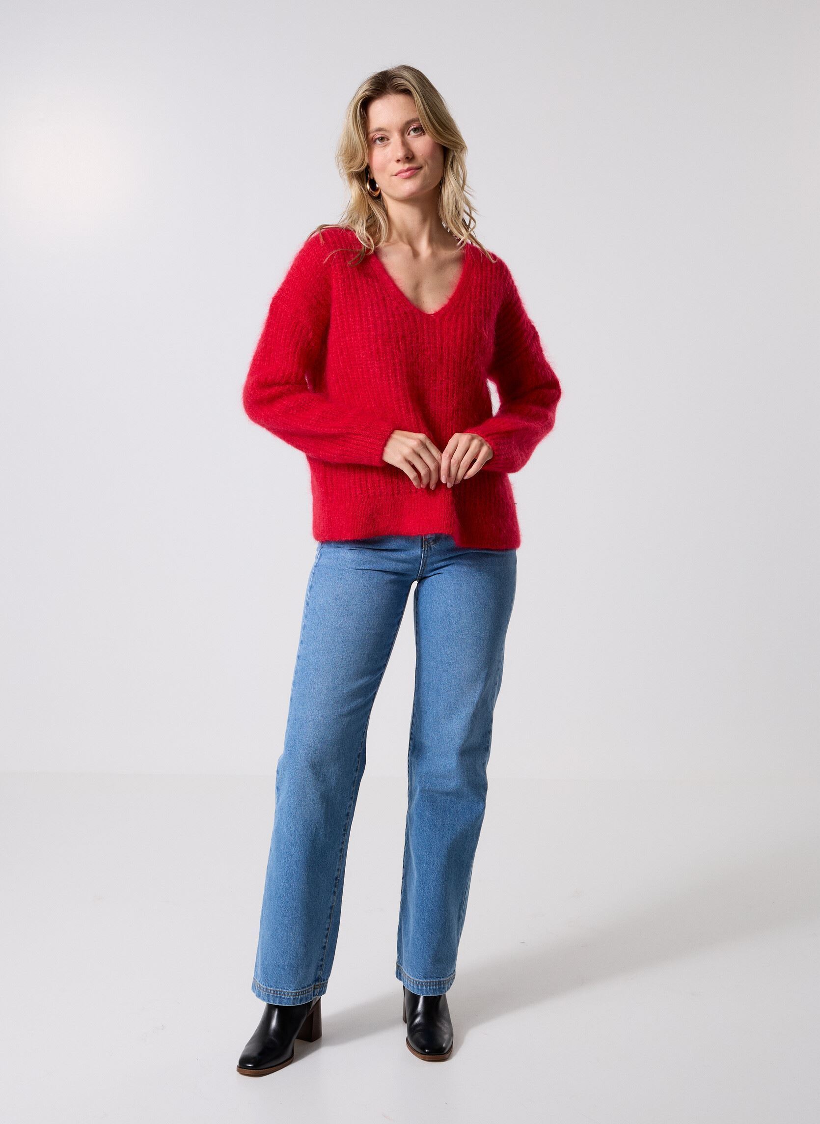 Pullover Charlie damen rot Des Petits Hauts Pullover Charlie damen rot Carmin