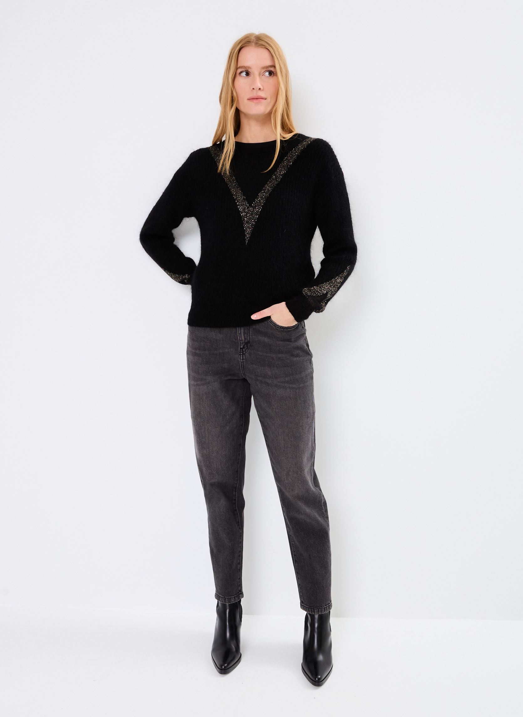 Pullover Bulane damen schwarz Des Petits Hauts Pullover Bulane damen schwarz Noir