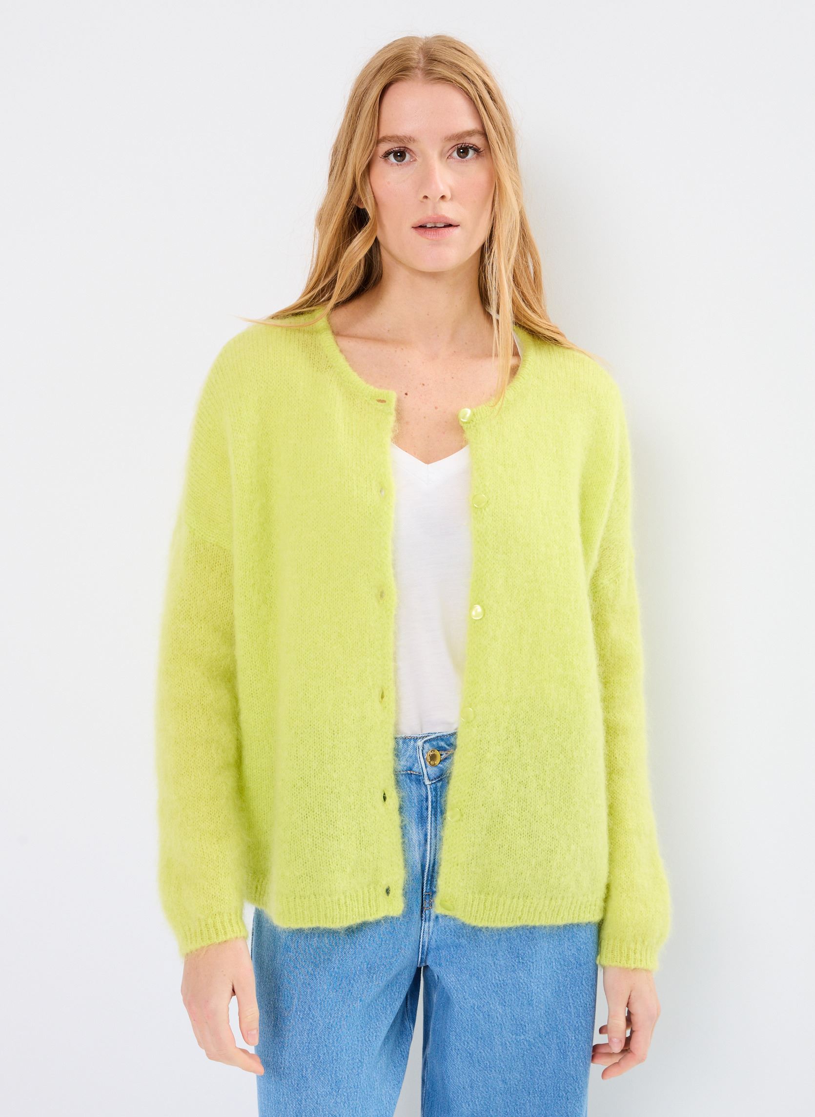 Strickjacken und Westen Bea damen gelb Des Petits Hauts Strickjacken und Westen Bea damen gelb Luciole