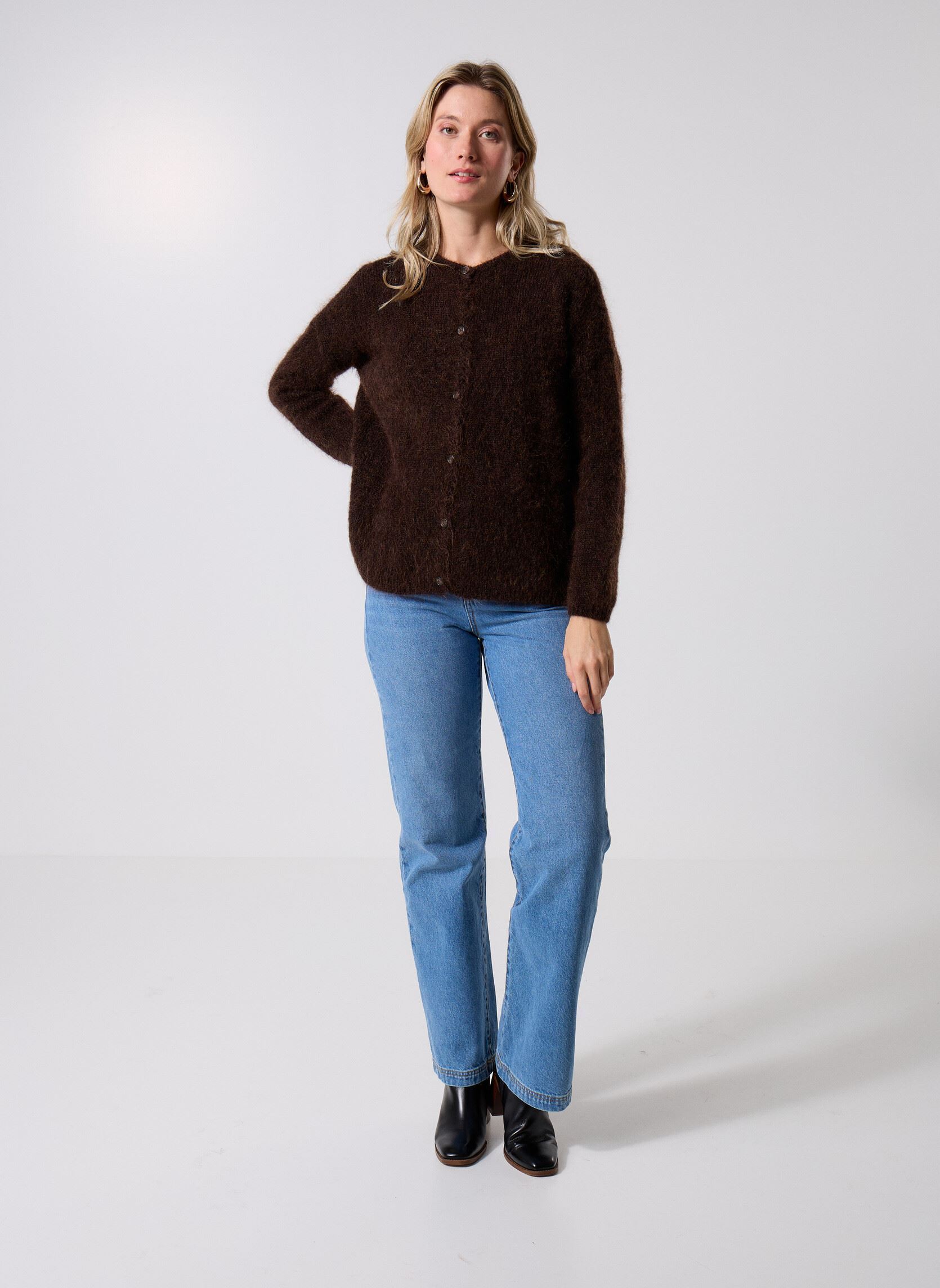 Strickjacken und Westen Bea damen braun Des Petits Hauts Strickjacken und Westen Bea damen braun Coffee