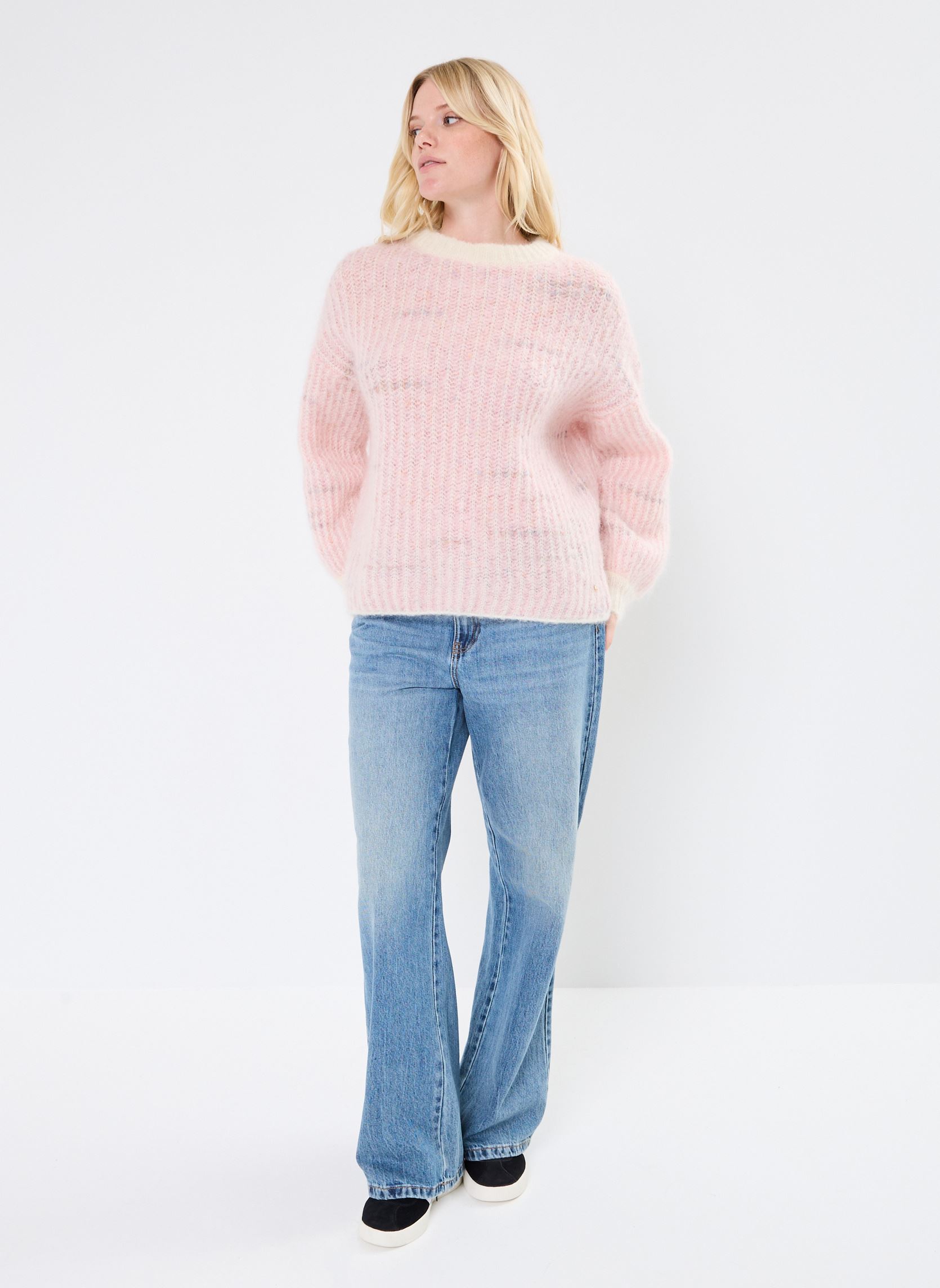 Pulls Albertine femme rose Des Petits Hauts Pulls Albertine femme rose Ecru/Brume Poudre