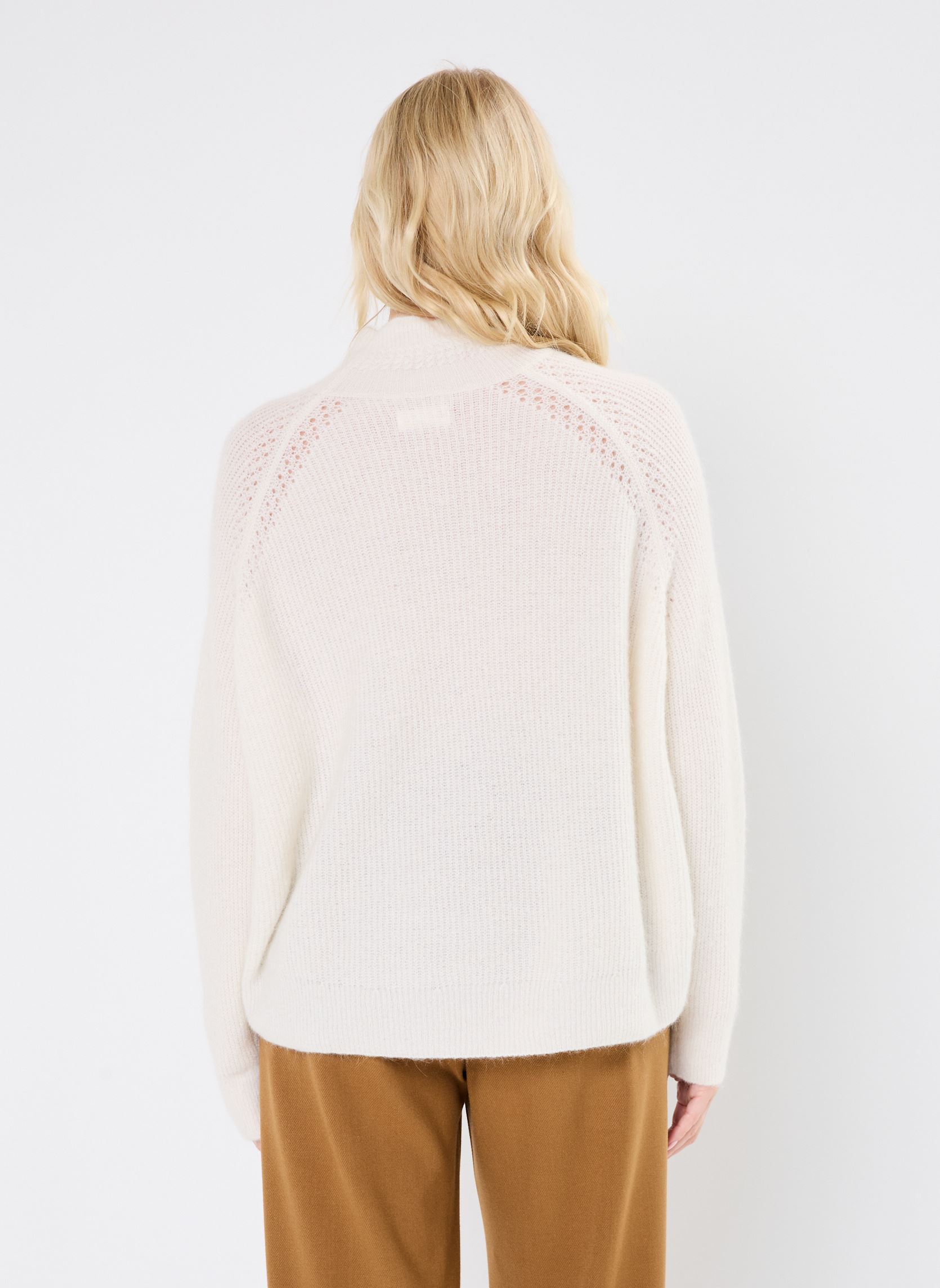 Haut Puzzle Femme Blanc/crème En Coton Et Soie - Taille S - Très Bon état