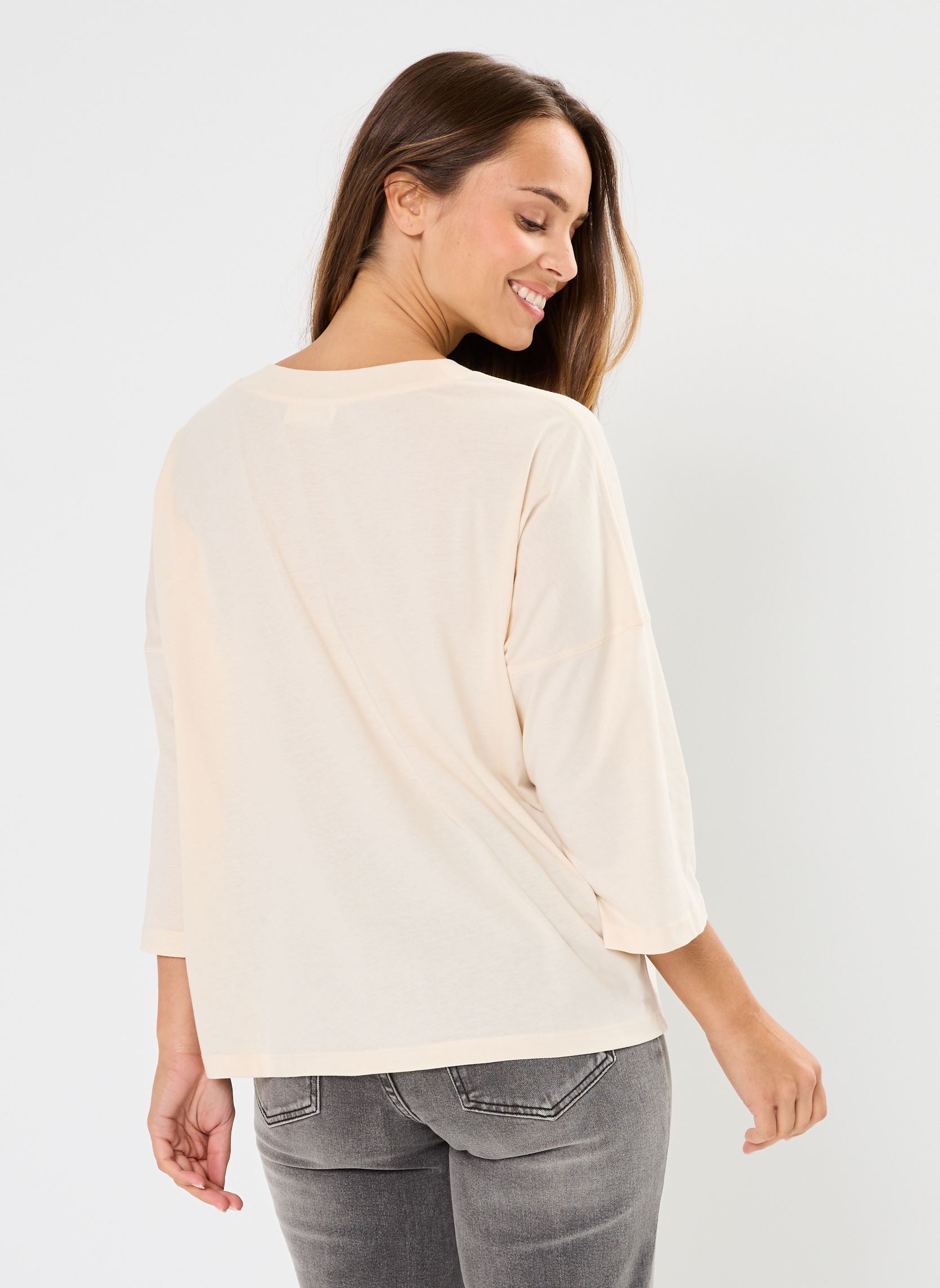 Kurzarm-T-Shirts Janou damen beige Des Petits Hauts Kurzarm-T-Shirts Janou damen beige Creme