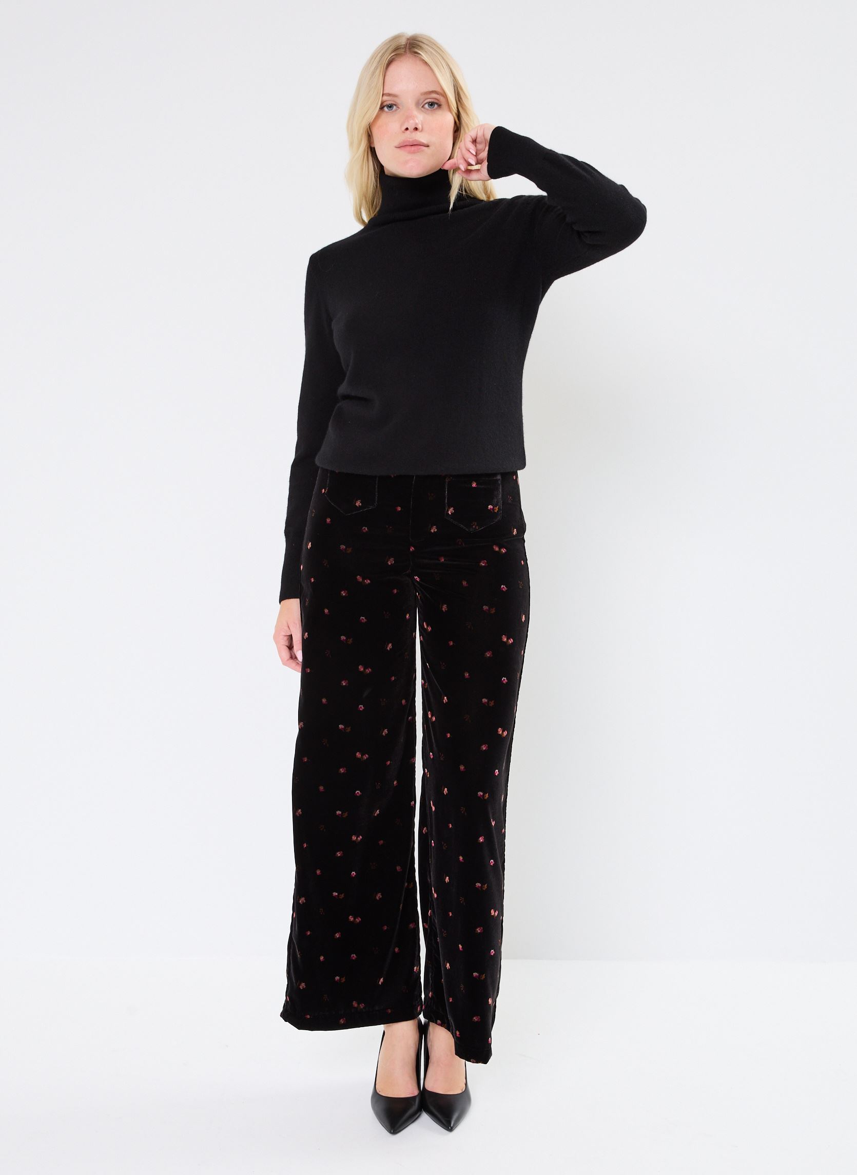 Pantalons larges Timisti femme noir Des Petits Hauts Pantalons larges Timisti femme noir BLOOM