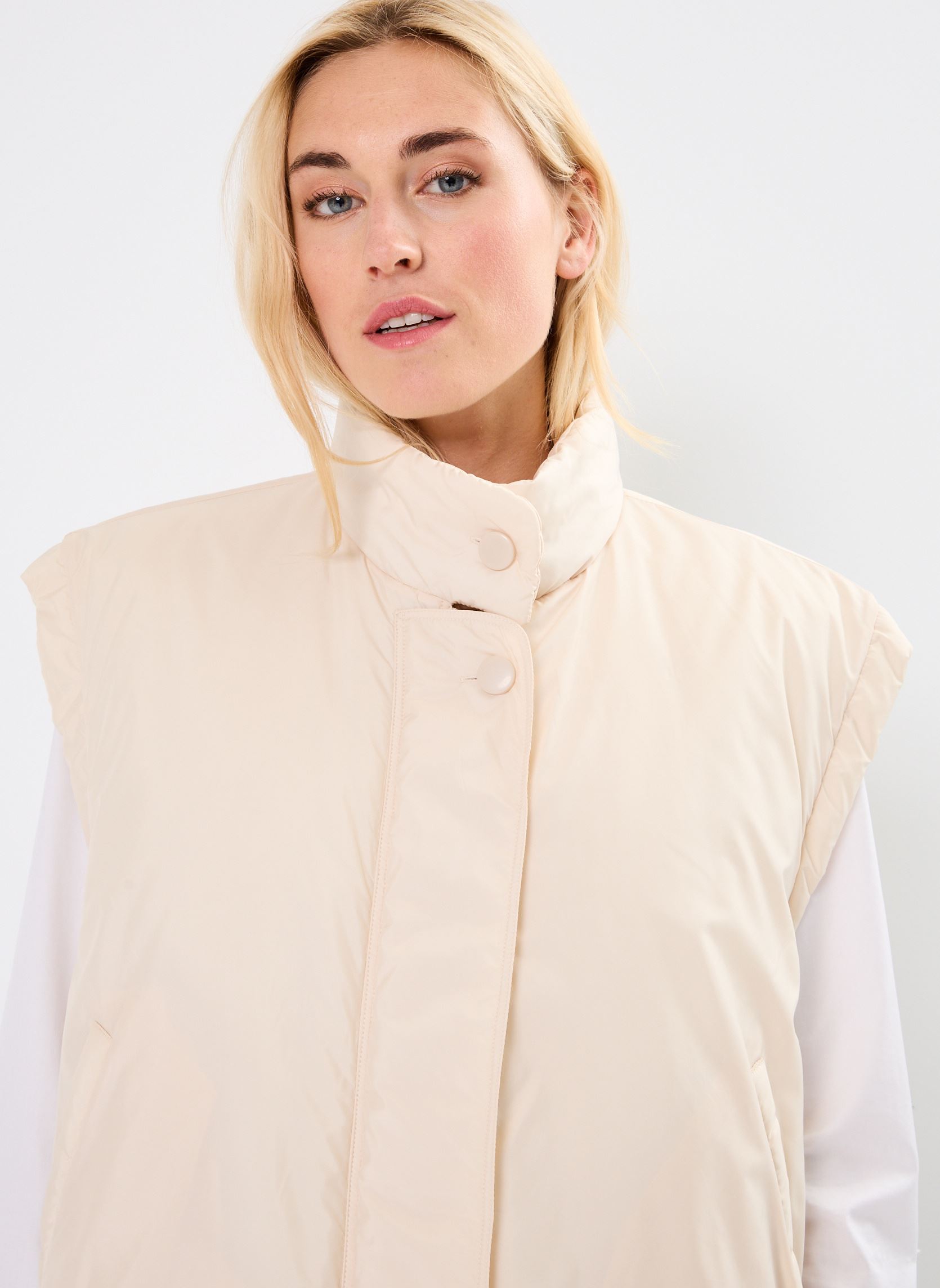 Chaquetas sin mangas Neletta mujer beige Des Petits Hauts Chaquetas sin mangas Neletta mujer beige Creme