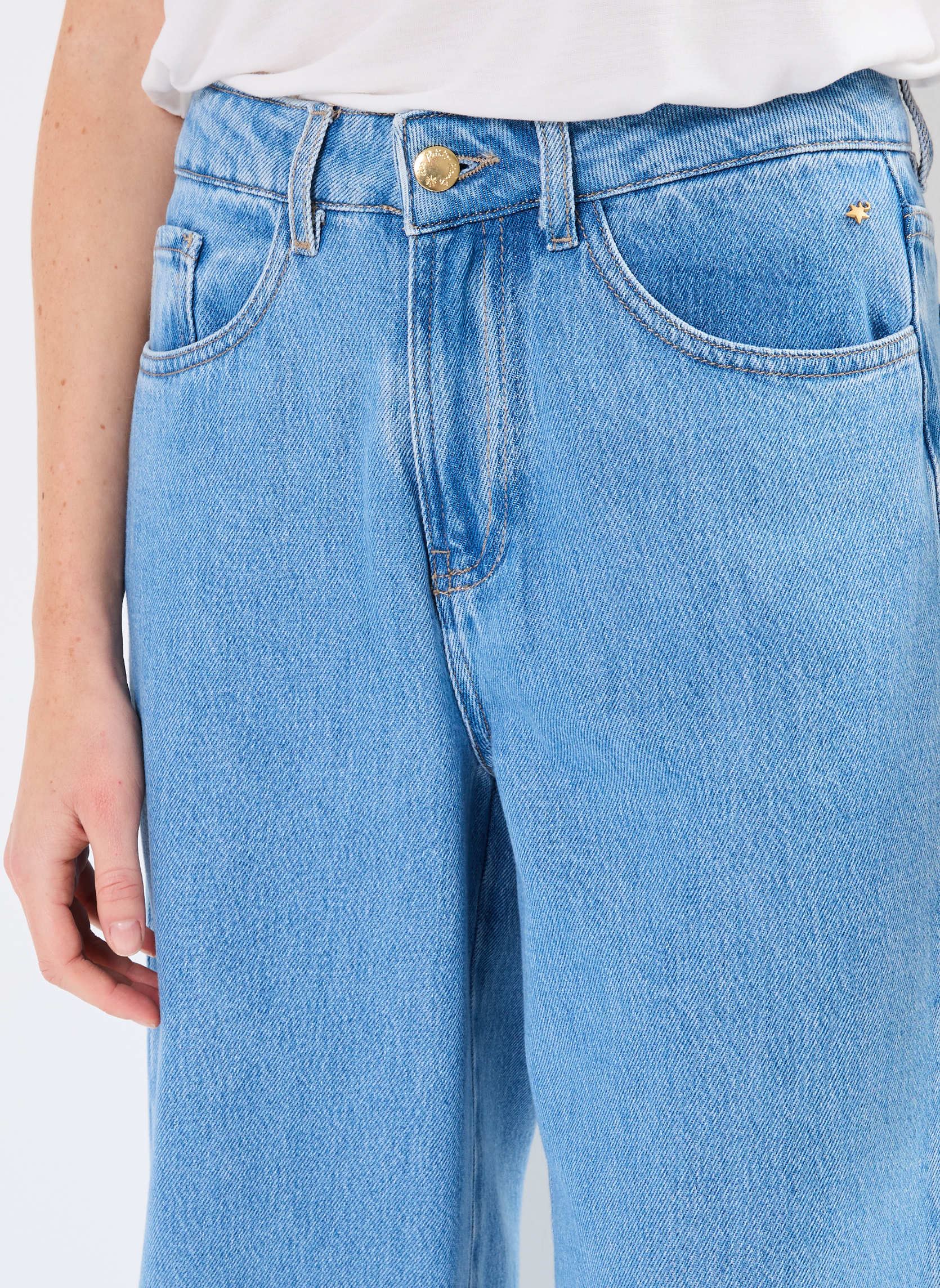 Weite Jeans Louela damen blau Des Petits Hauts Weite Jeans Louela damen blau Bleach