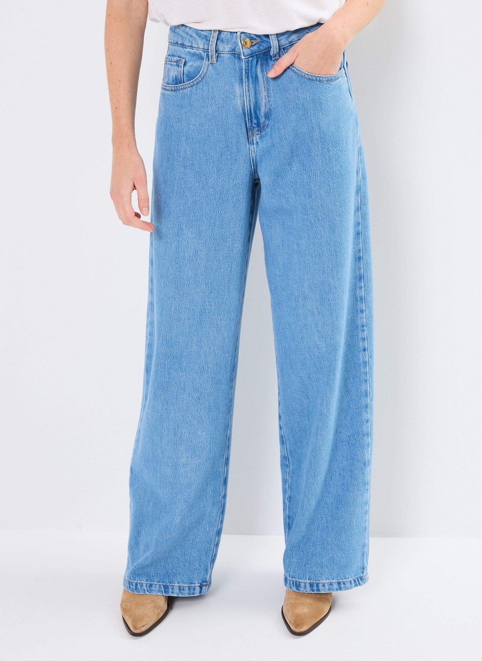 Weite Jeans Louela damen blau Des Petits Hauts Weite Jeans Louela damen blau Bleach