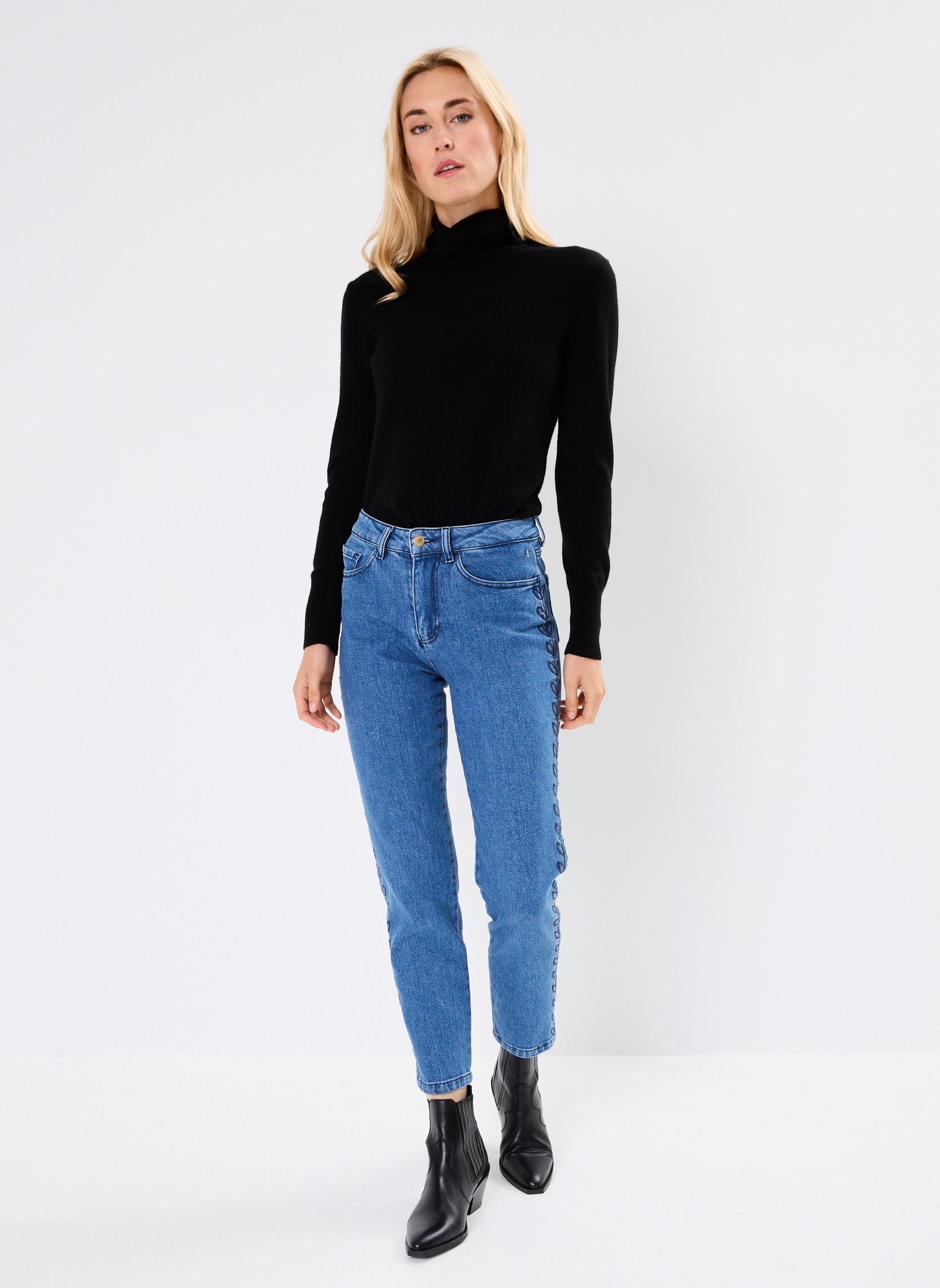 Rechte jeans / Straight Leg Jeans Louisetta dames blauw Des Petits Hauts Rechte jeans / Straight Leg Jeans Louisetta dames blauw MIDDLE BLUE