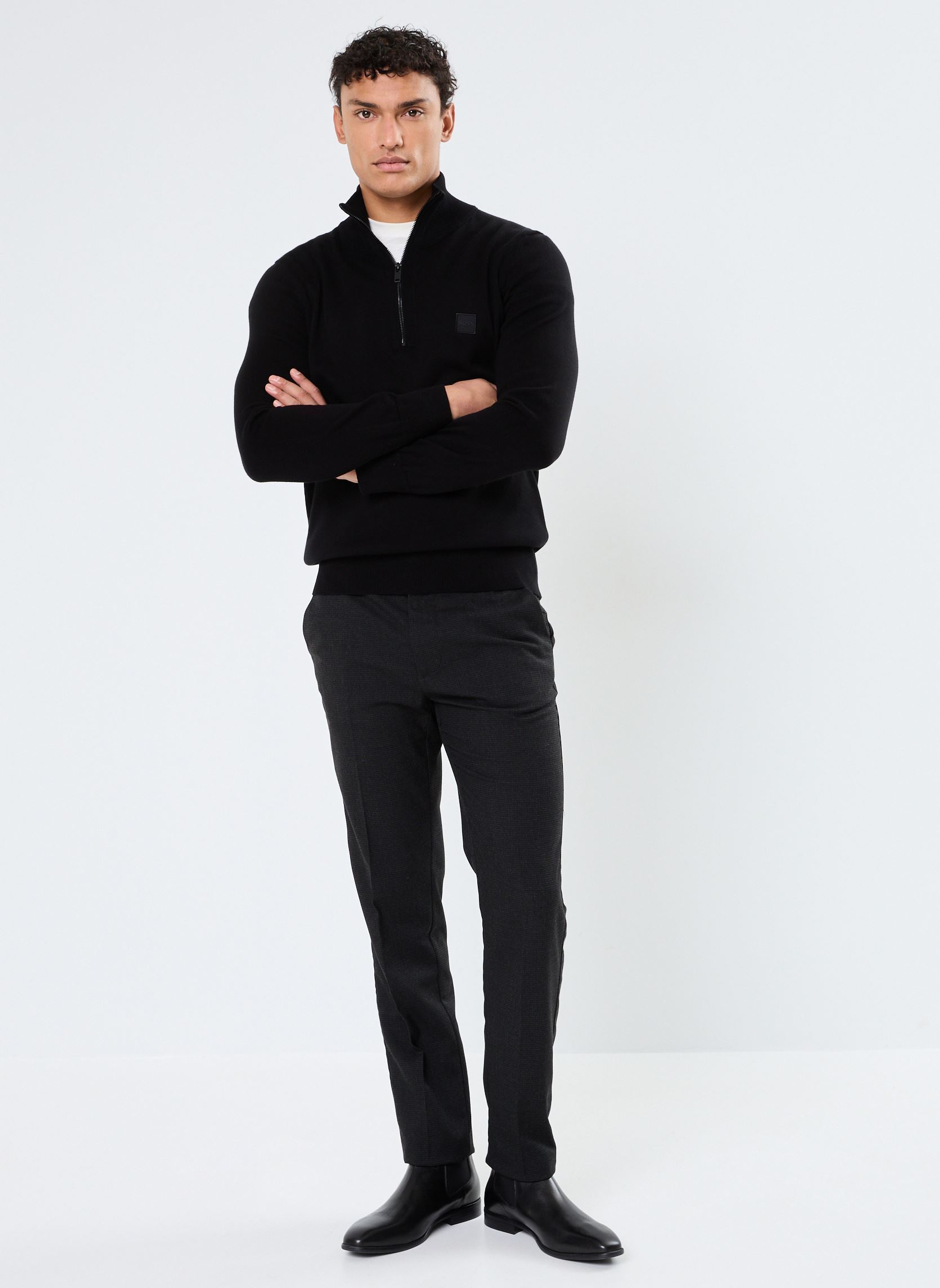Pulls Kanobix_S homme noir BOSS Pulls Kanobix_S homme noir 001-Black