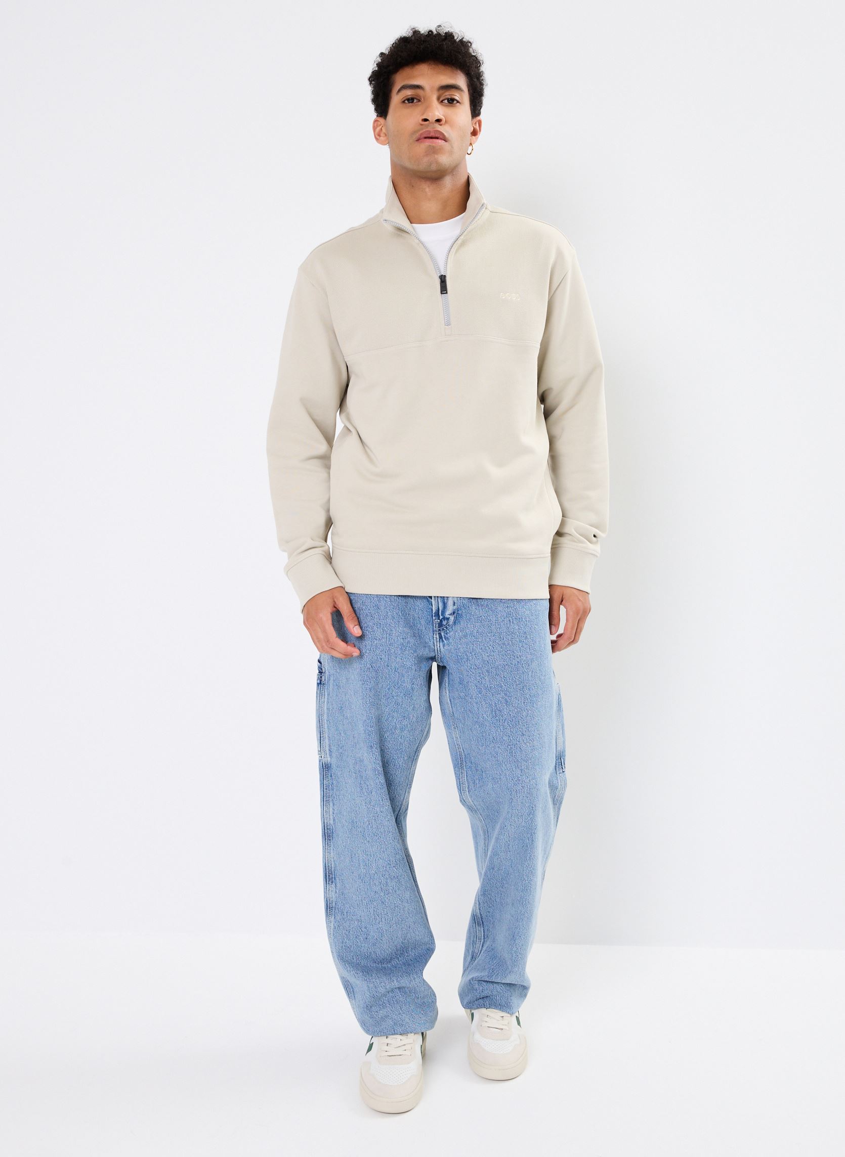 Sweaters met rits Ze_Courduroy heren beige BOSS Sweaters met rits Ze_Courduroy heren beige 271-LIGHT BEIGE