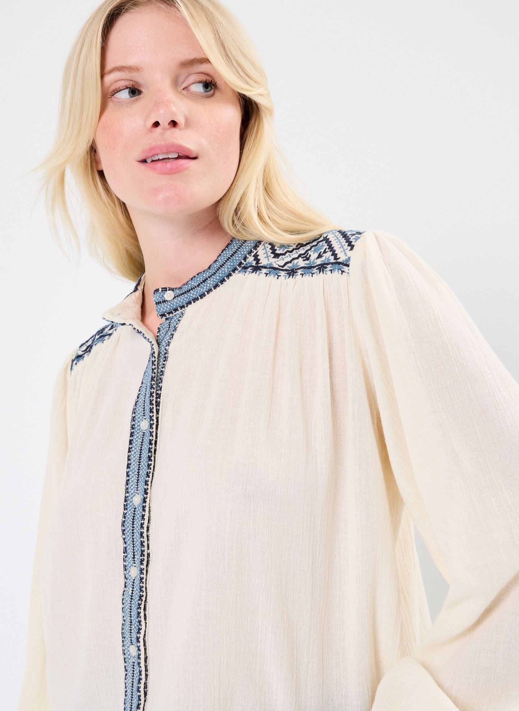 Blouses manches longues BETH femme blanc Maison Hotel Blouses manches longues BETH femme blanc Sapphire