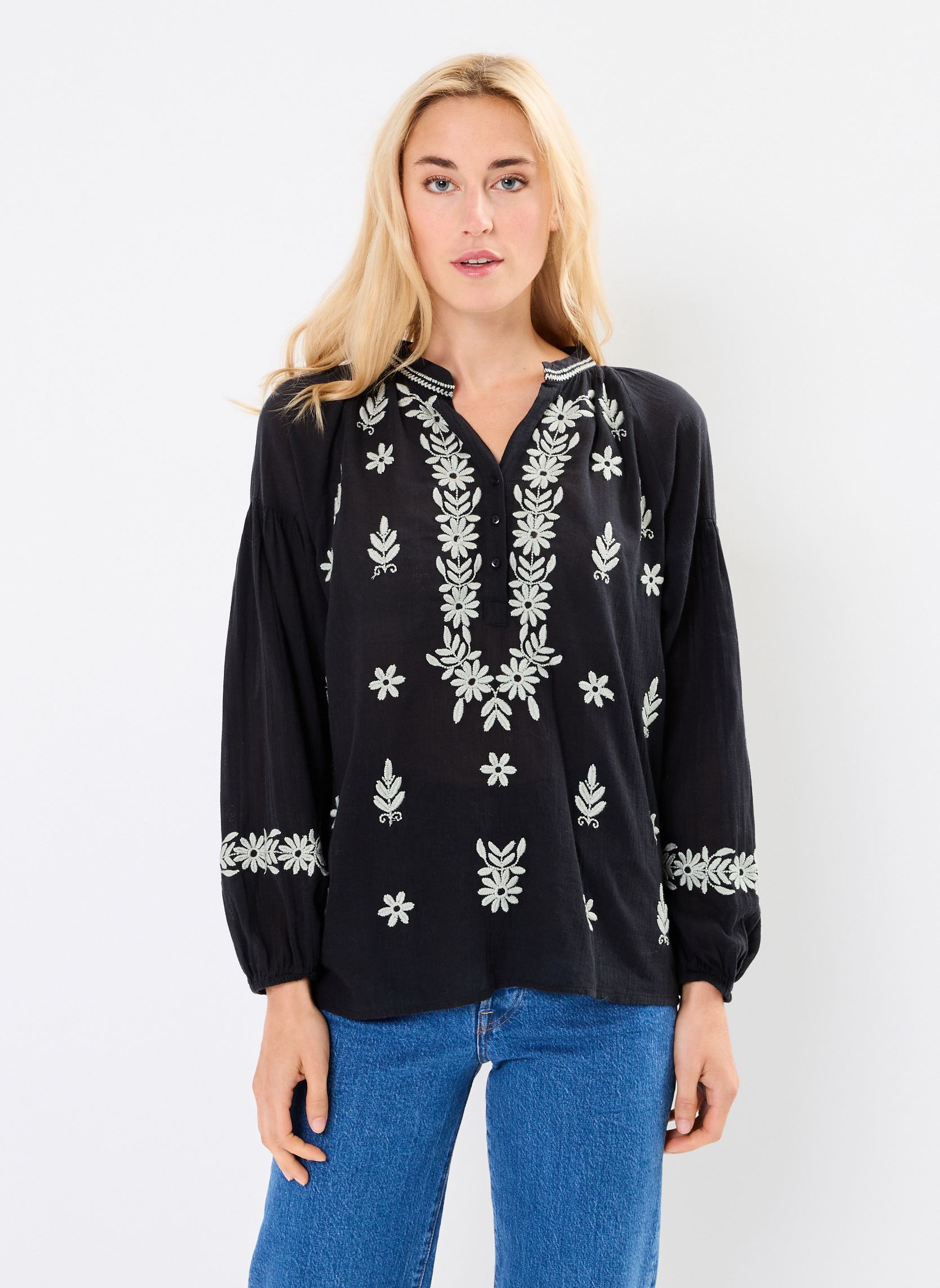 Blouses manches longues TINA femme noir Maison Hotel Blouses manches longues TINA femme noir Notte