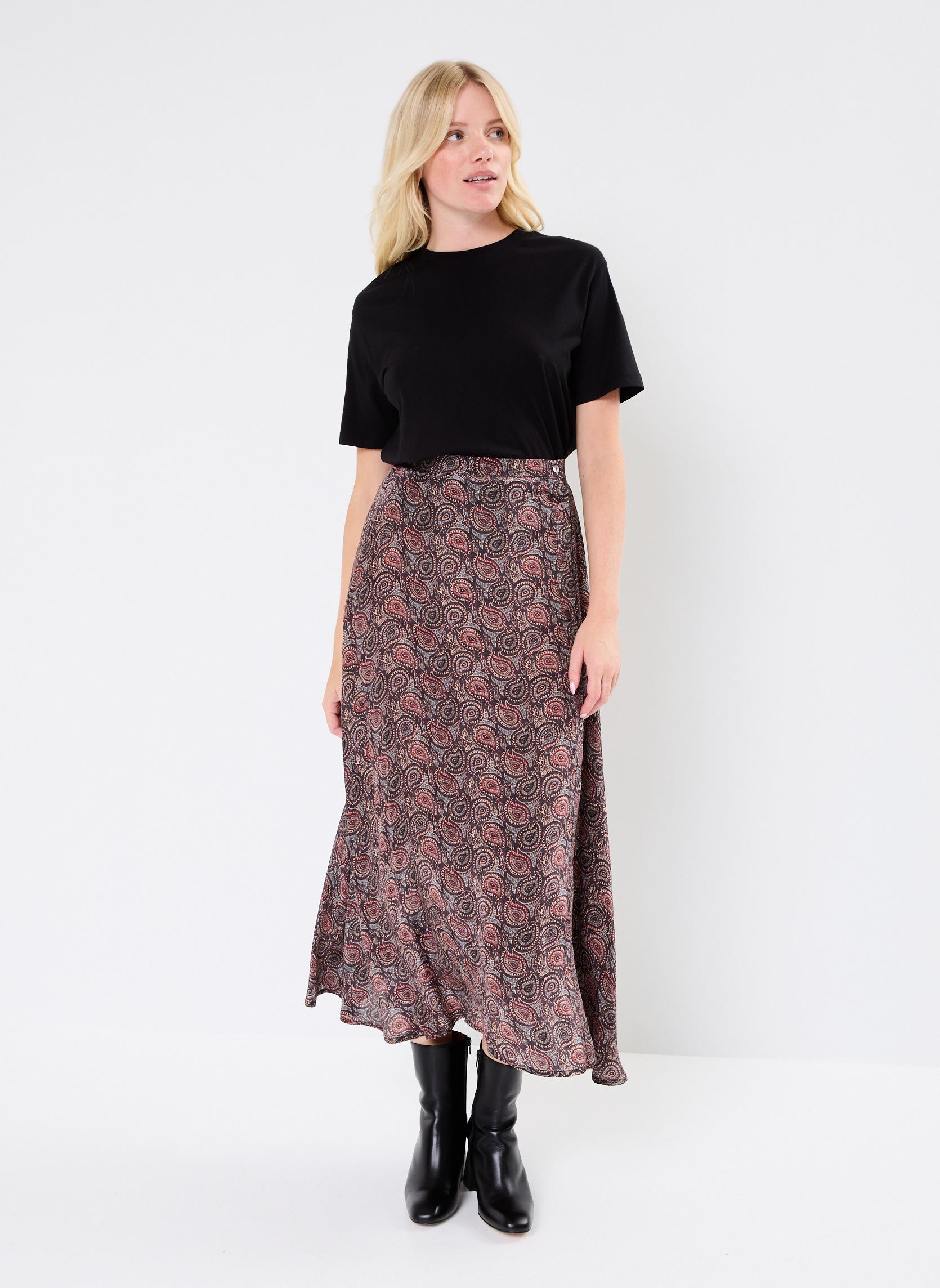 Jupes mi-longues LULU femme noir Maison Hotel Jupes mi-longues LULU femme noir STARRY NIGHT