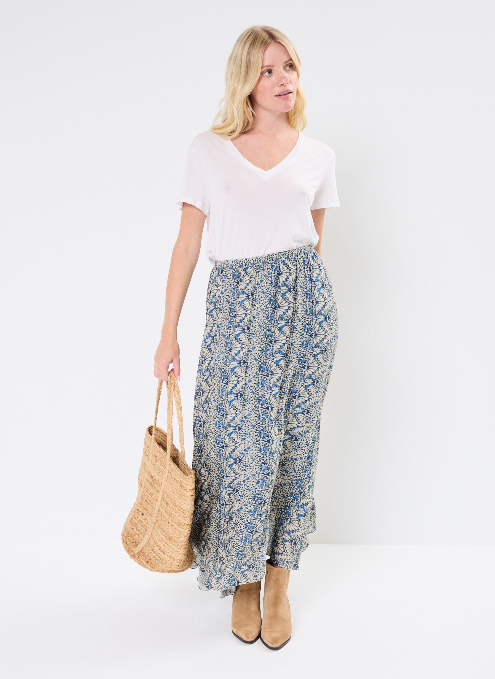 Lange rokken INES dames blauw Maison Hotel Lange rokken INES dames blauw Lapis Lazuli